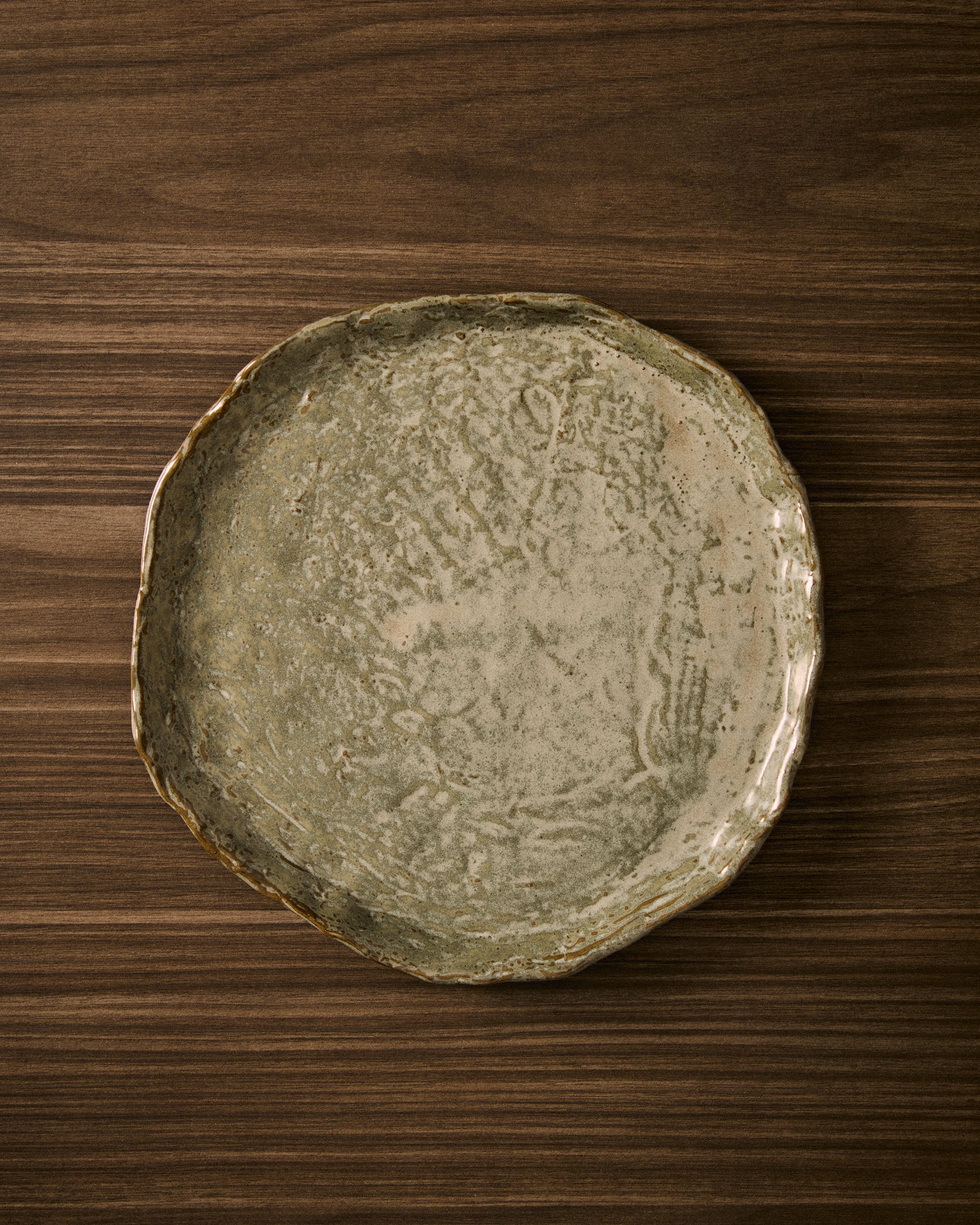 Alenia brown ceramic dinner plate - Lifestyle