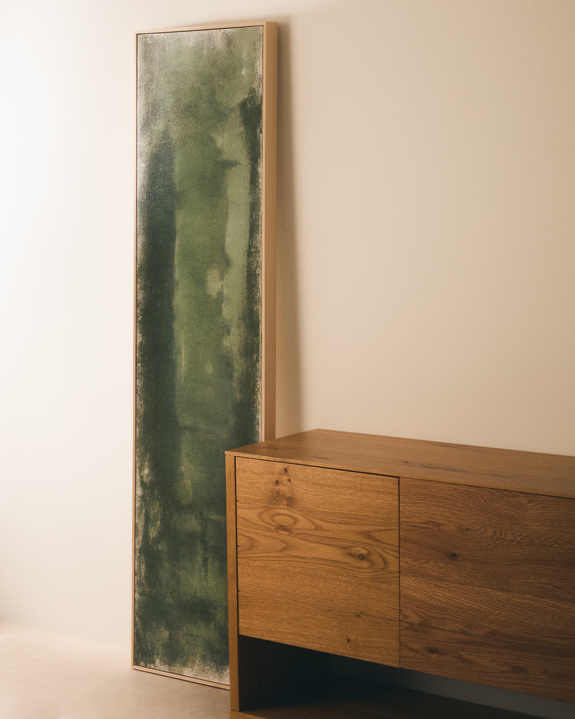 Selnar green abstract picture 182 x 47cm - Lifestyle