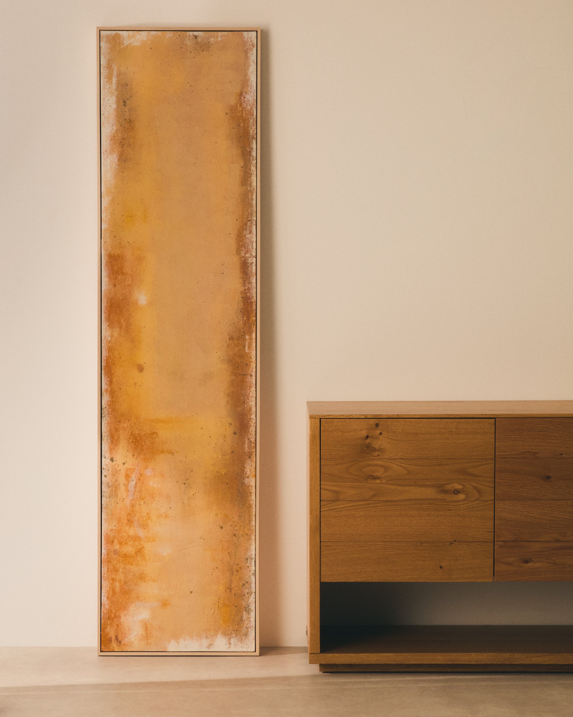 Selnar yellow abstract picture 182 x 47cm - Lifestyle