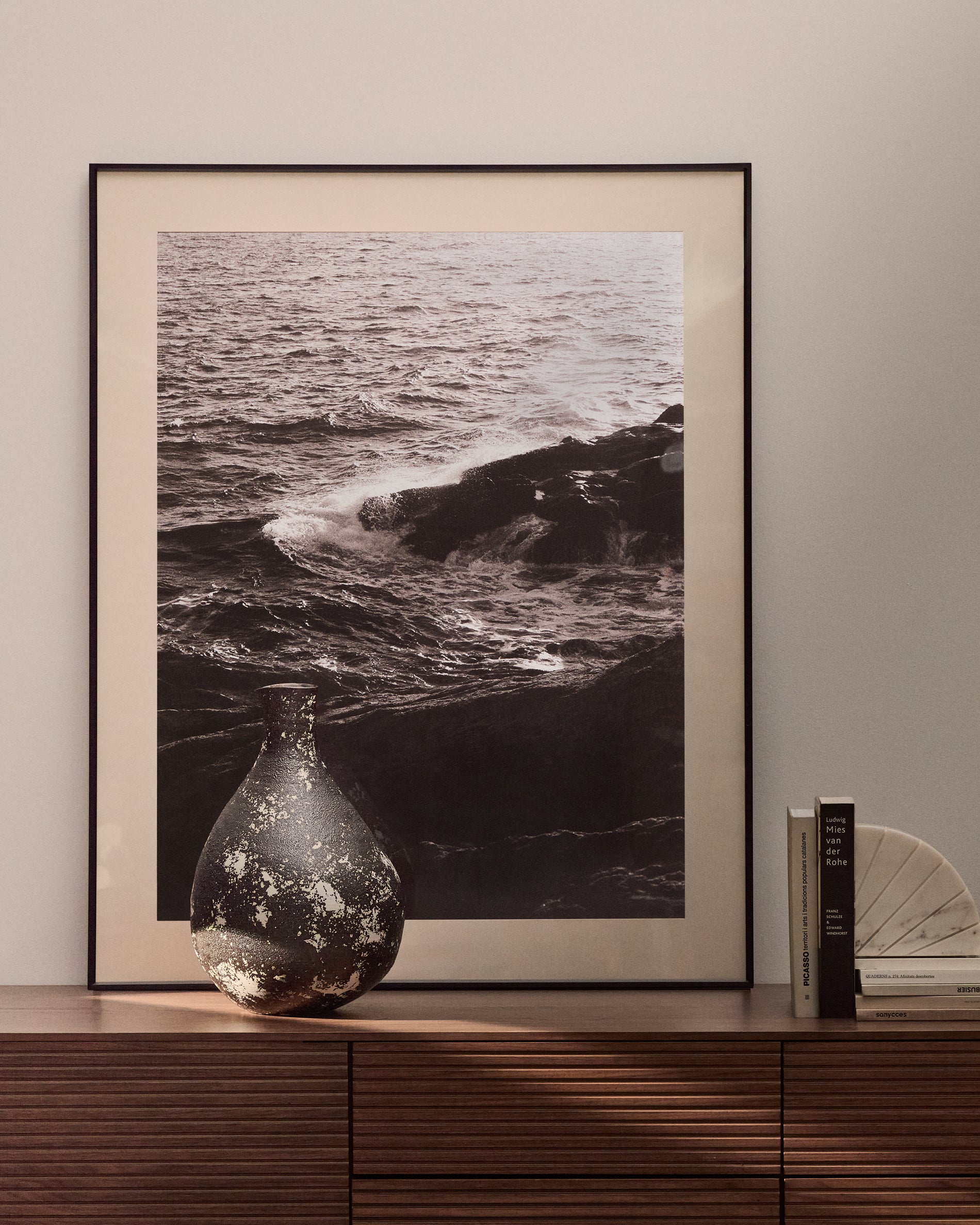Orelin ceramic vase in black and white 39 cm - Lifestyle