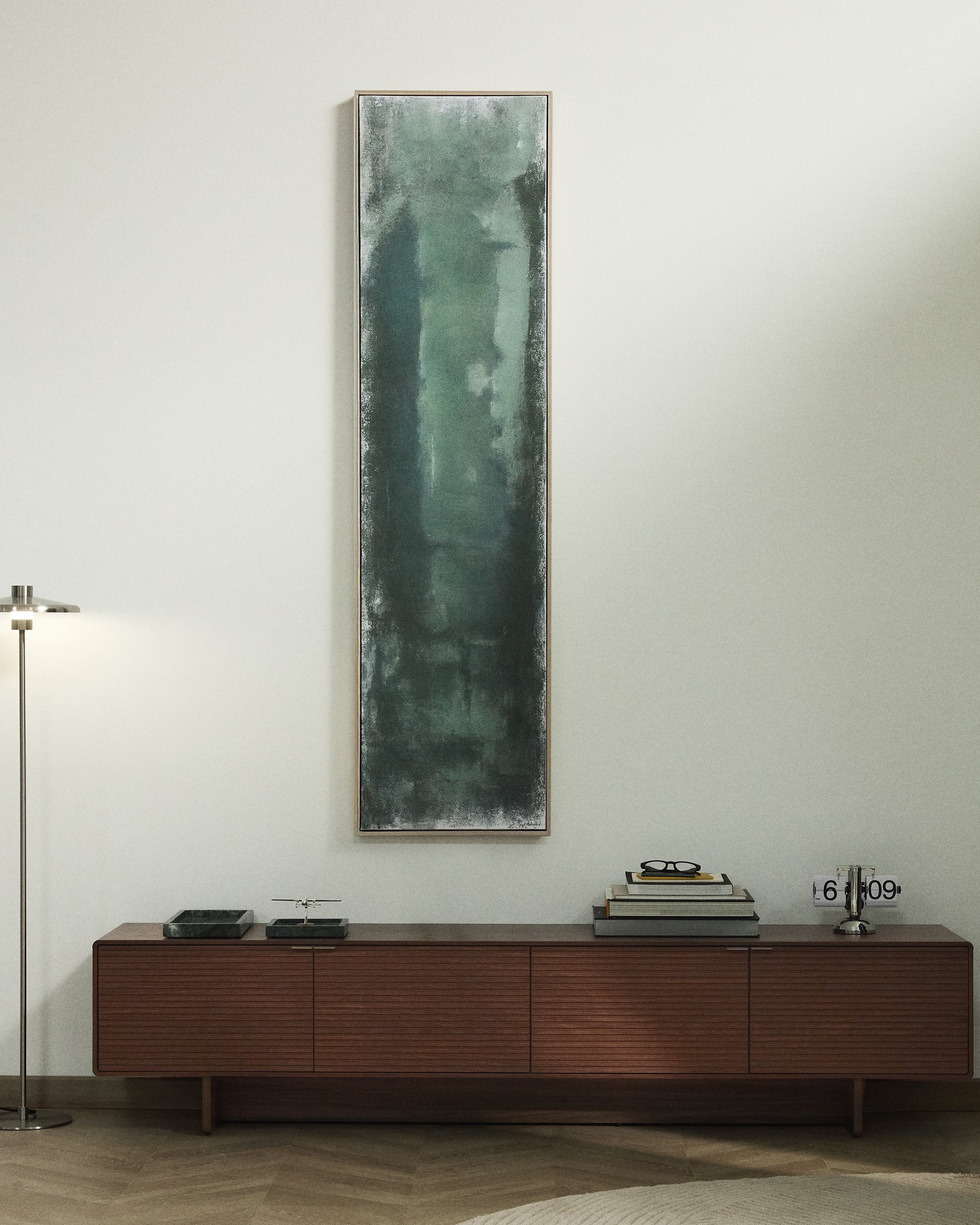 Selnar green abstract picture 182 x 47cm - Lifestyle