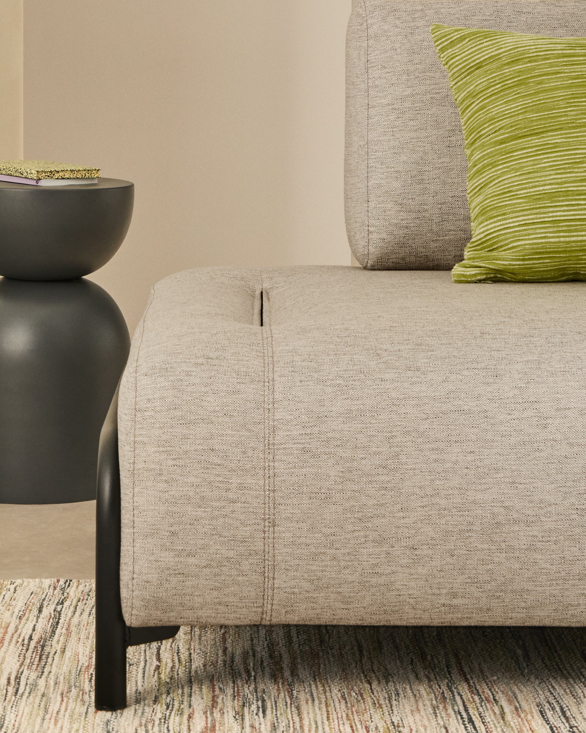 Compo 2-seater greige module with black metal frame 200 cm FSC Mix Credit - Lifestyle