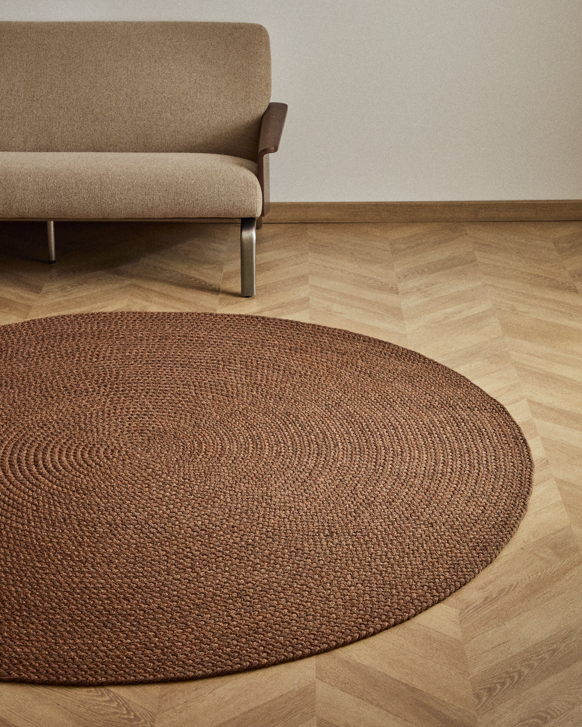 Rug Despas in synthetic fibers terracotta Ø200 cm - Lifestyle