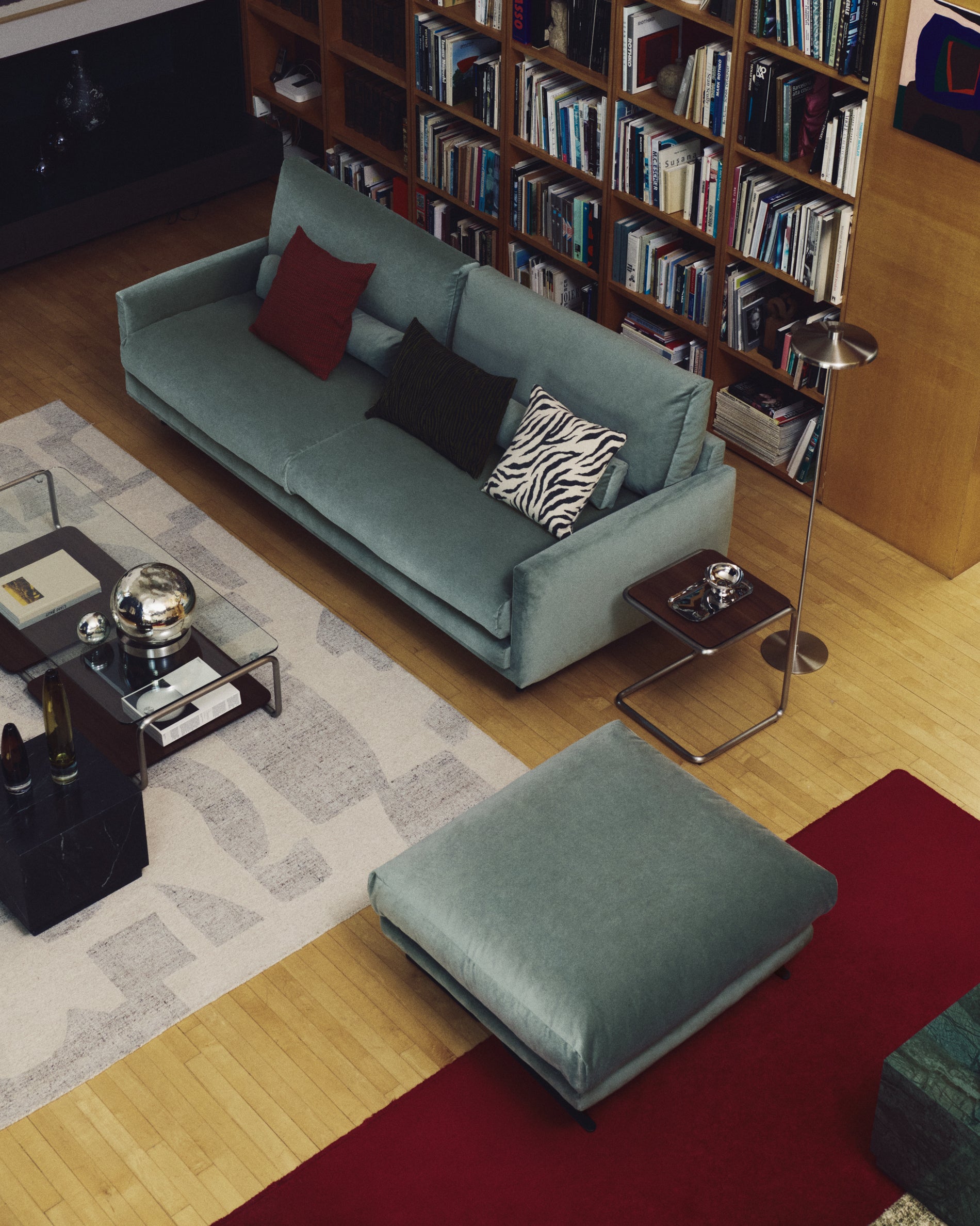 Norela grey jacquard wool blend rug 300 x 200cm - Lifestyle