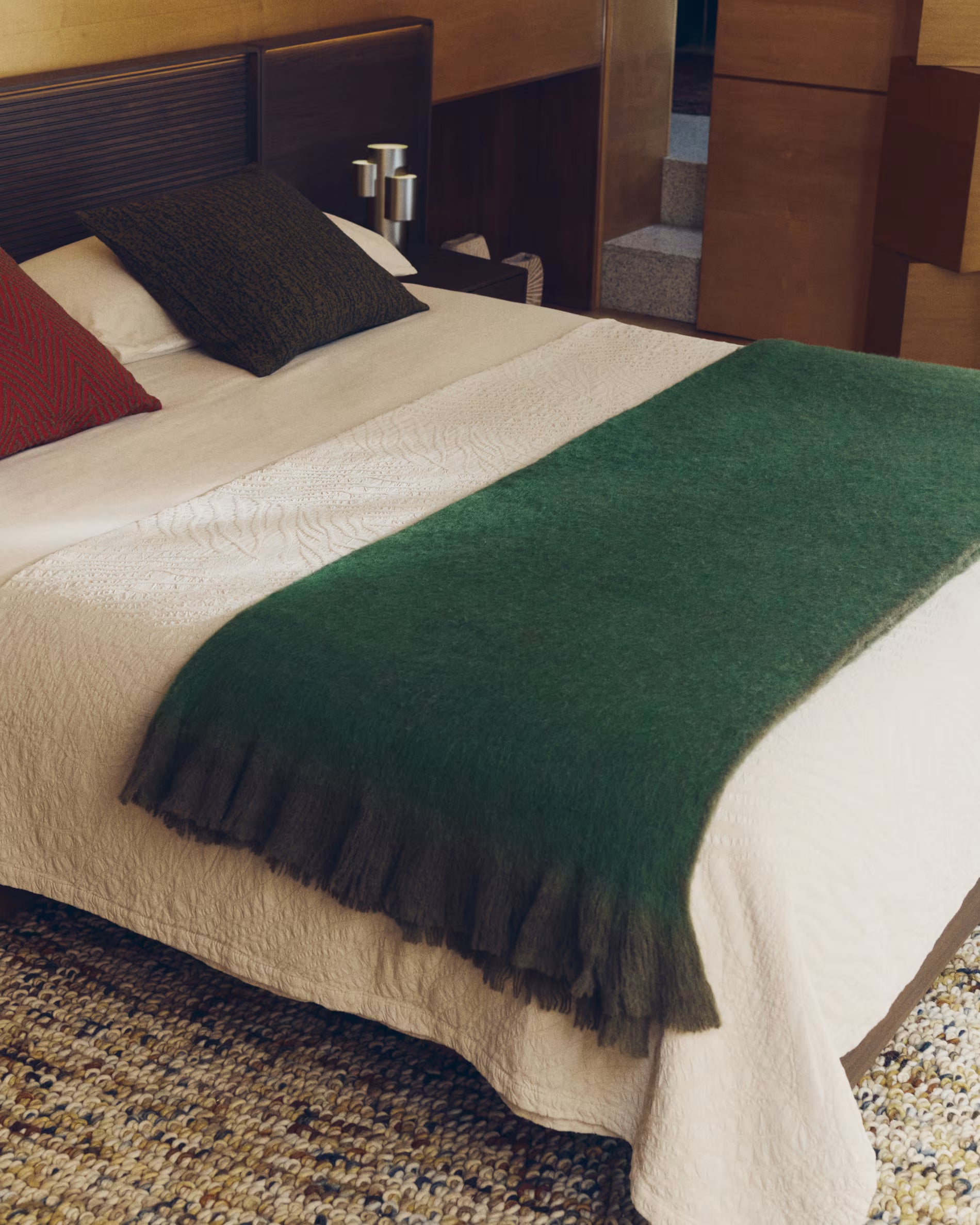 Zenti 100% pamut ágytakaró, kétoldalas zebra jacquard mintával, 90/135 cm-es ágyhoz