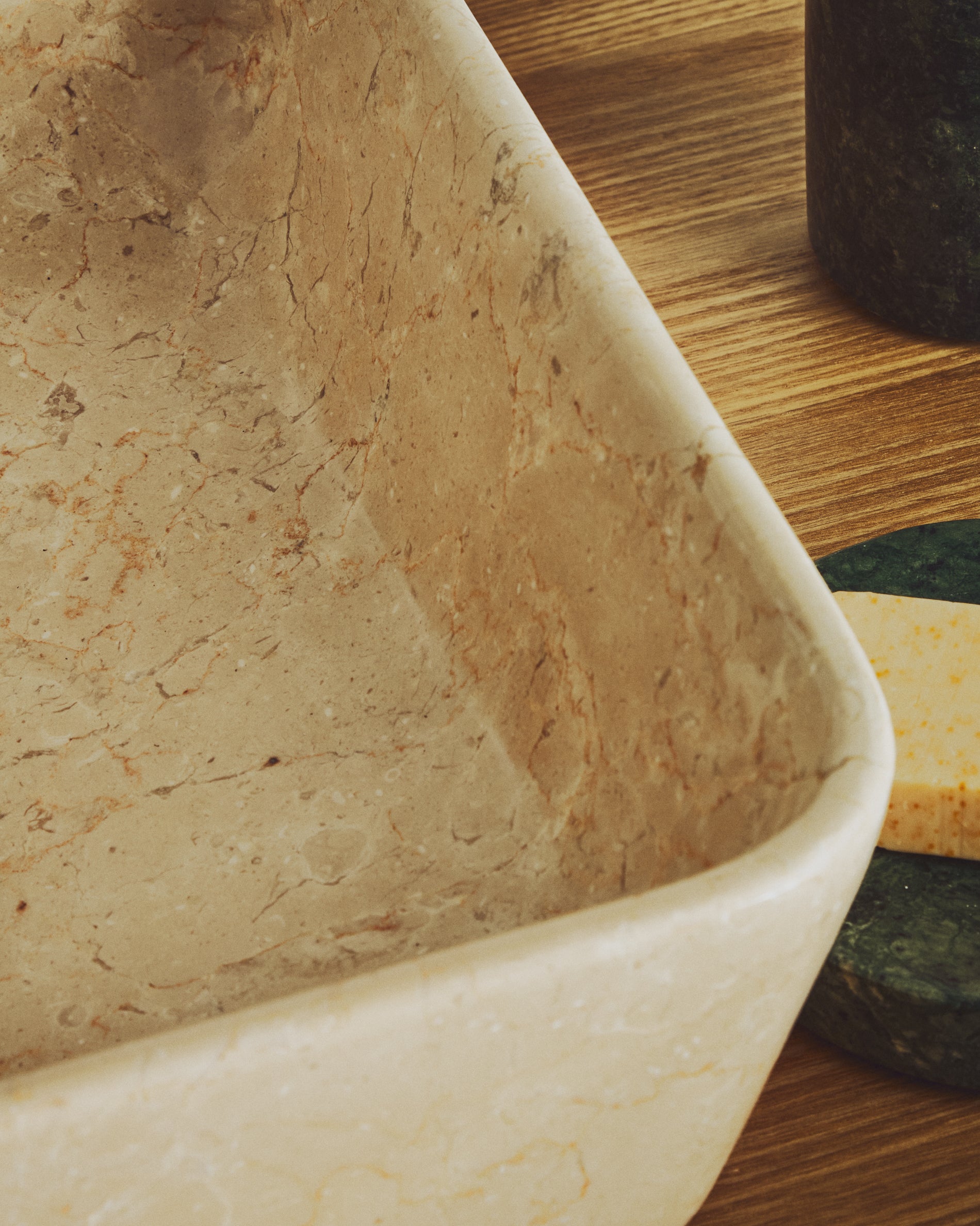Darnen beige marble countertop washbasin 55 x 35cm - Lifestyle