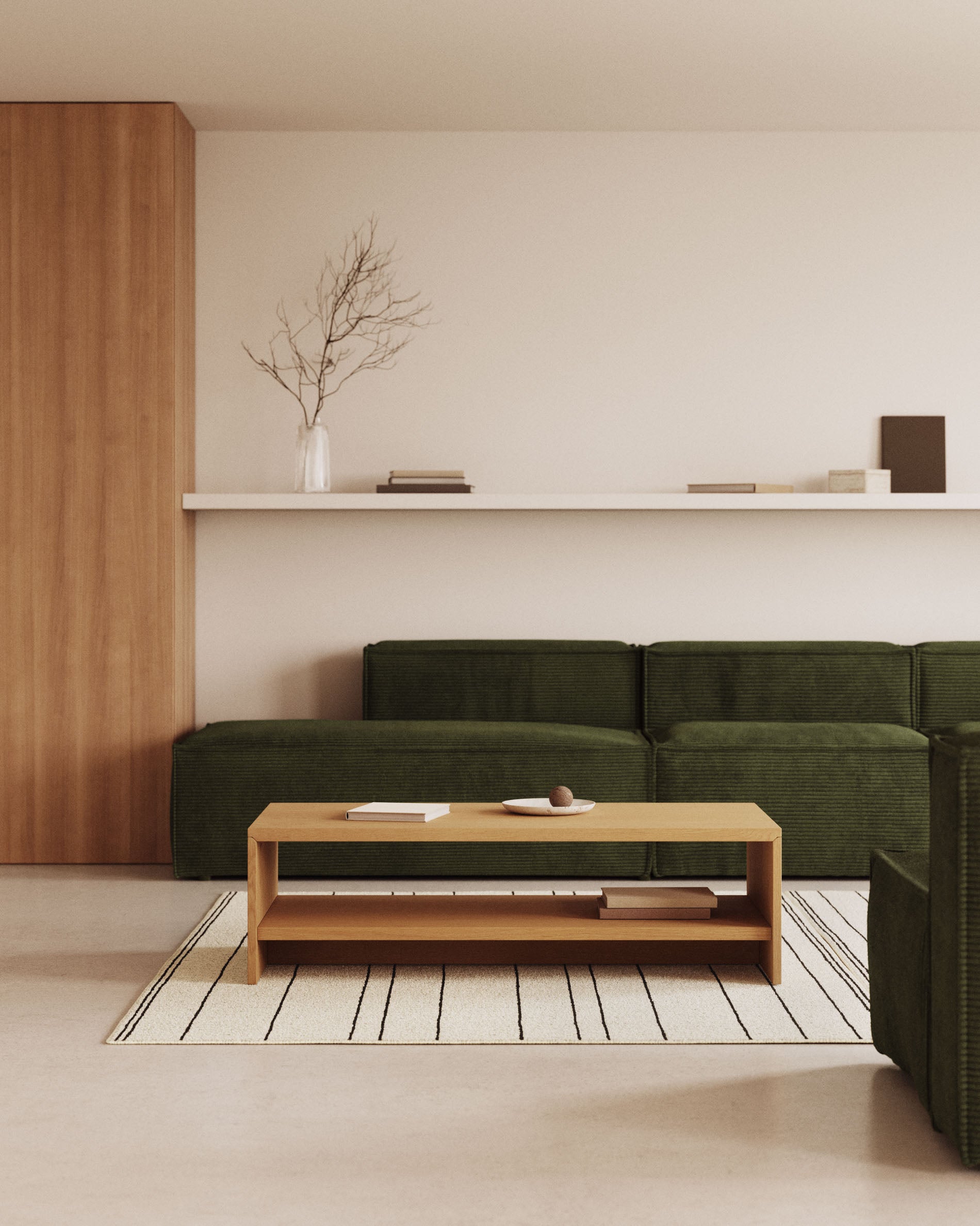 Abilen oak wood veneer coffee table 120 x 60 FSC 100% - Lifestyle