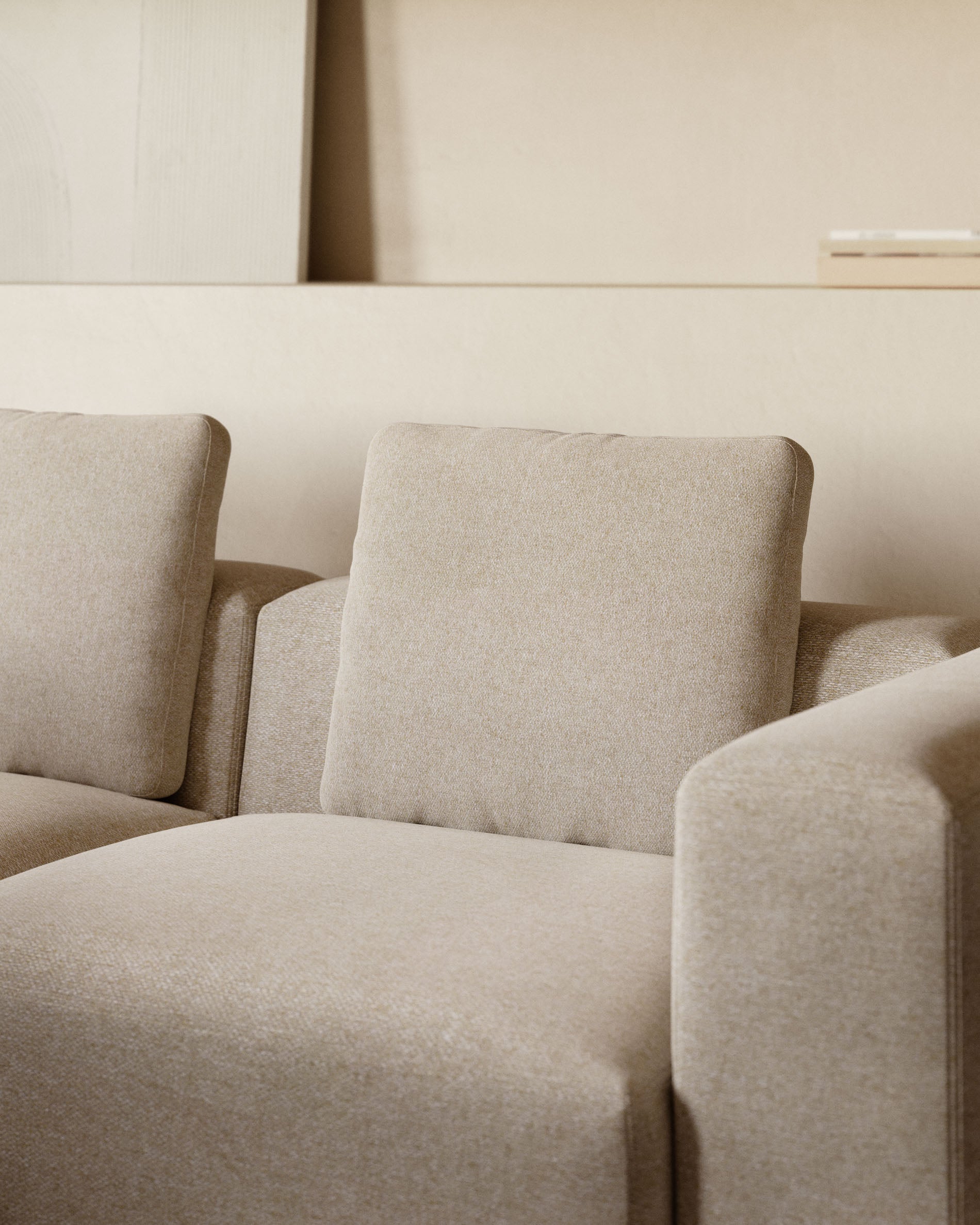 Blok beige chenille cushion 50 x 60cm - Lifestyle