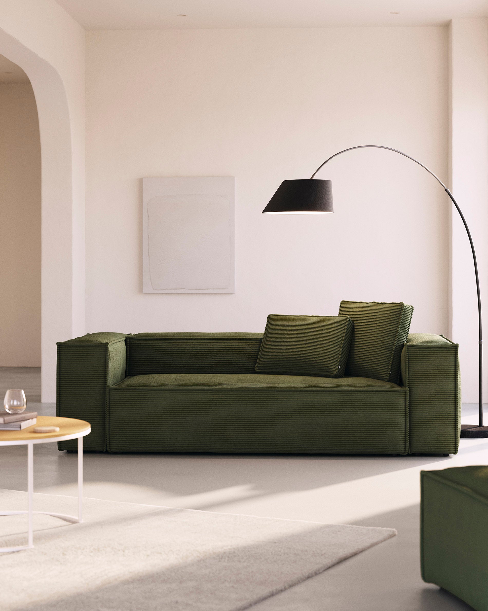 Blok 3-seater sofa in green thick corduroy 240cm FSC Mix Credit - Lifestyle