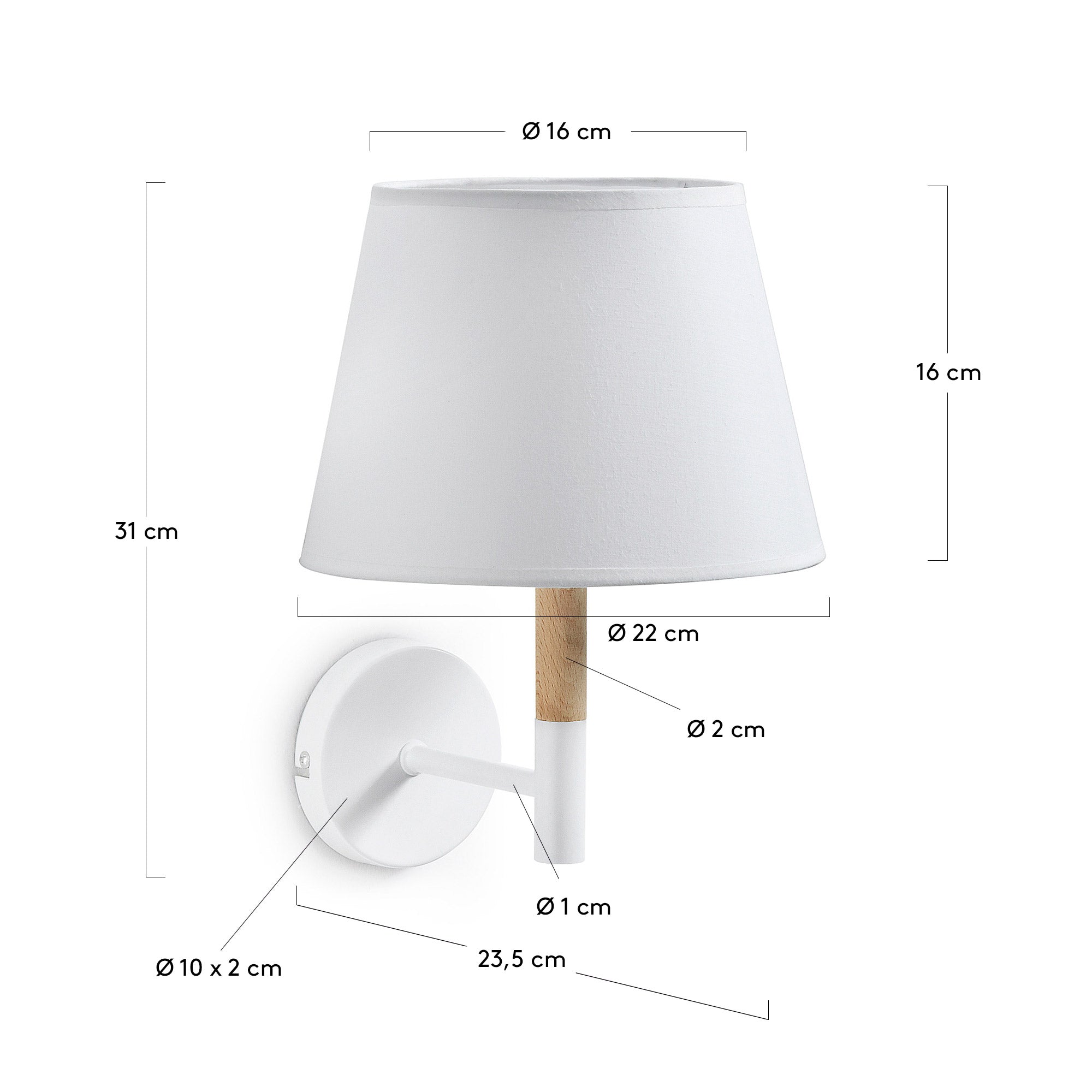 Orsen wall lamp white - Measurements