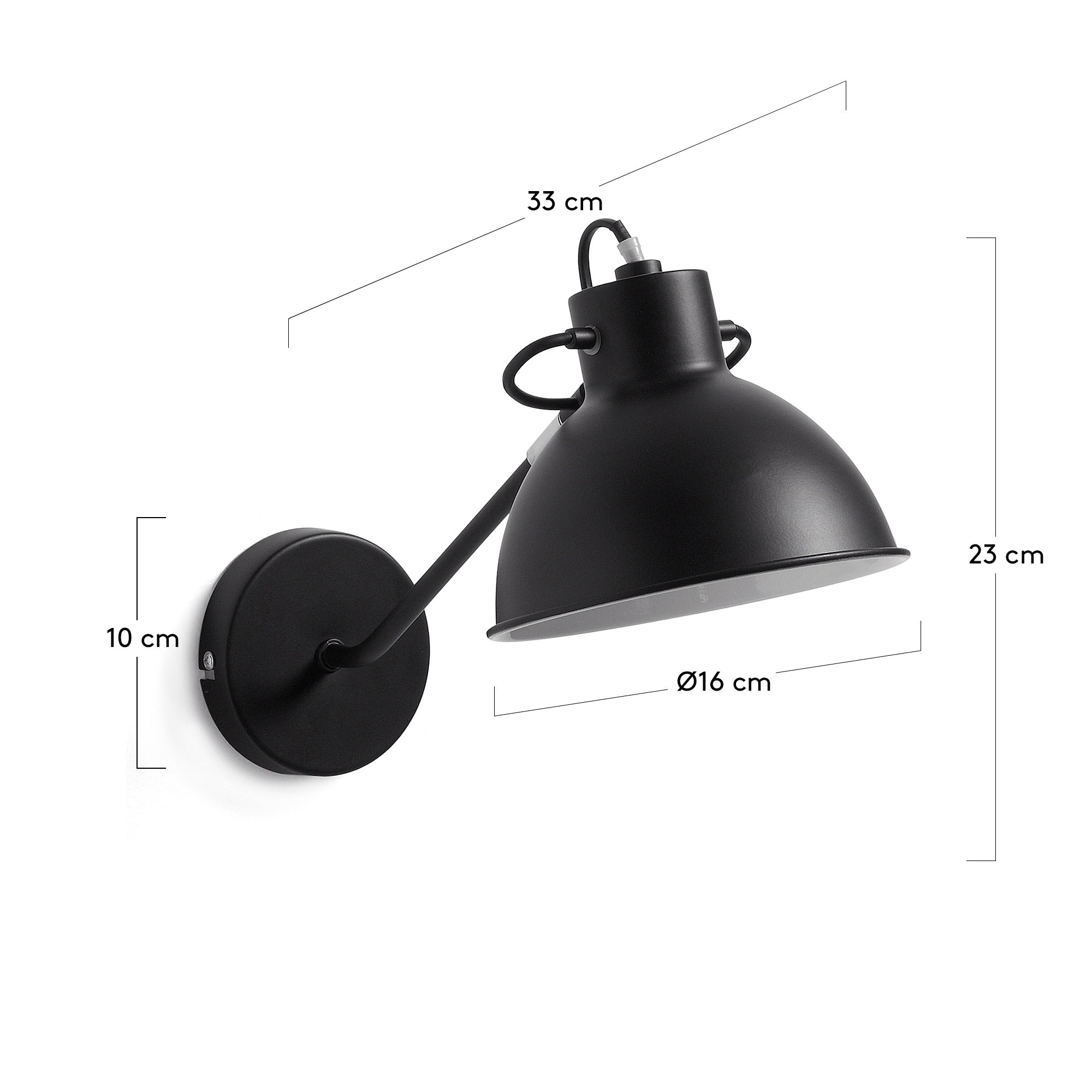 Offelis wall lamp black - Measurements