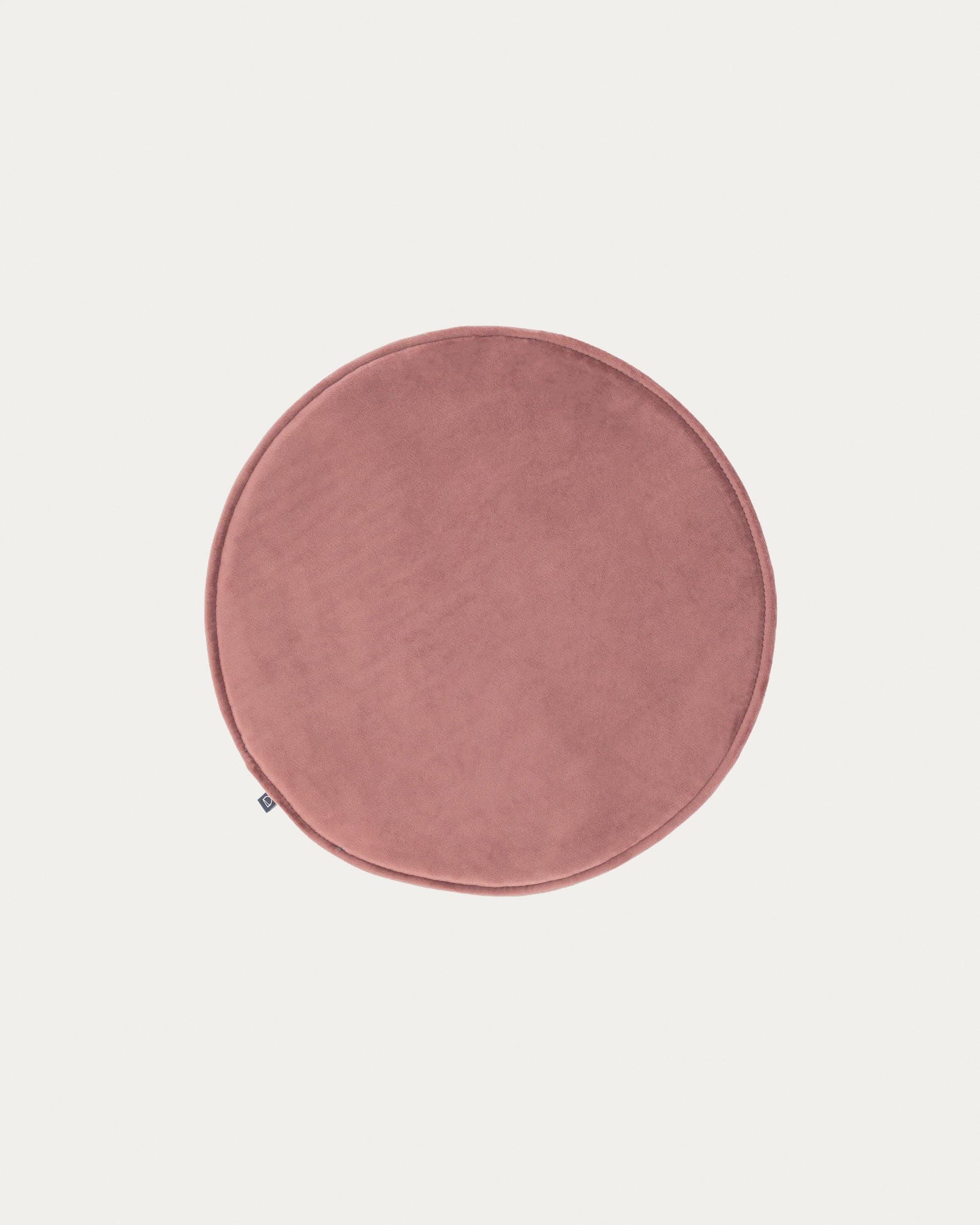 Rimca round velvet chair cushion in pink, 35 cm - Product View
