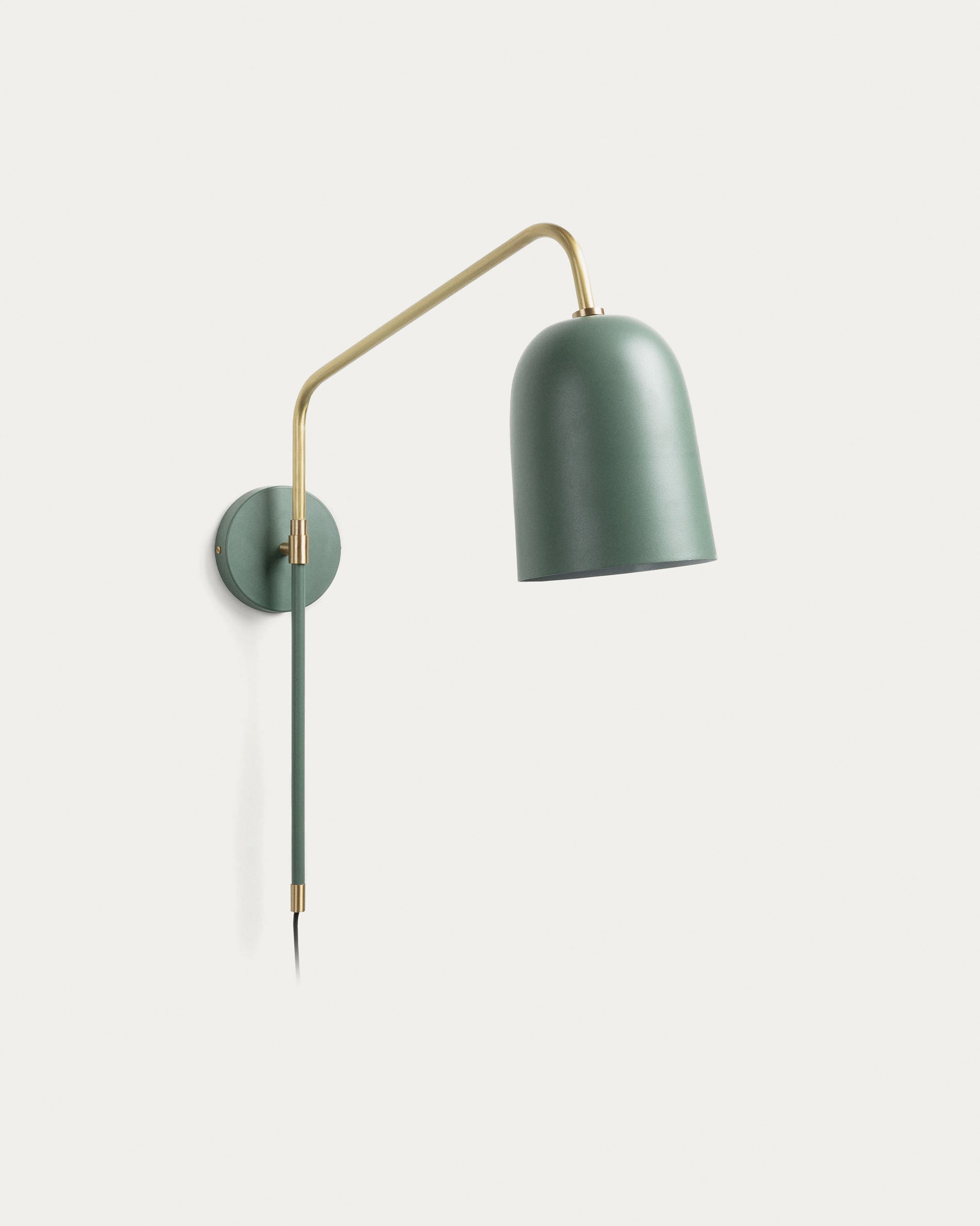 Audrie wall light in steel with green painted finish - Product View