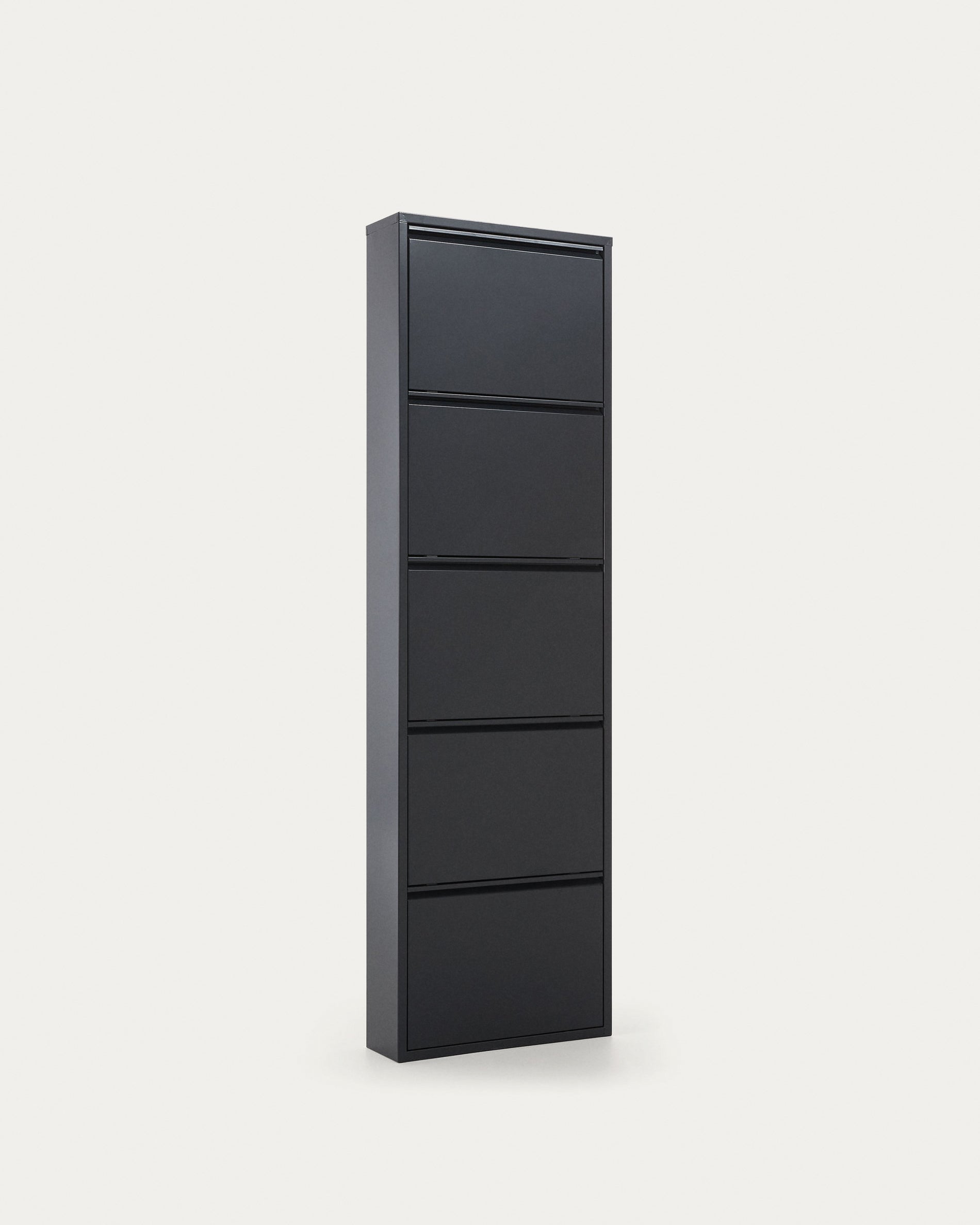Ode shoe rack with 5 doors in dark grey, 50 x 168.5 cm - Product View