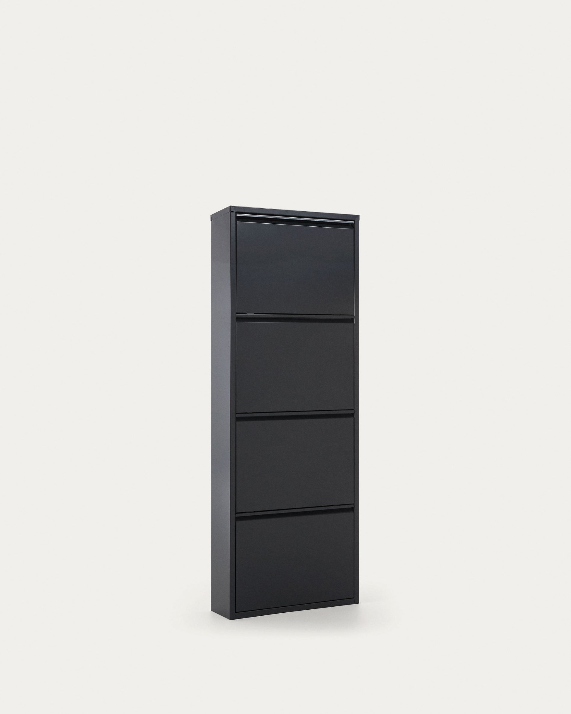 Ode shoe rack with 4 doors in dark grey, 50 x 136 cm - Product View