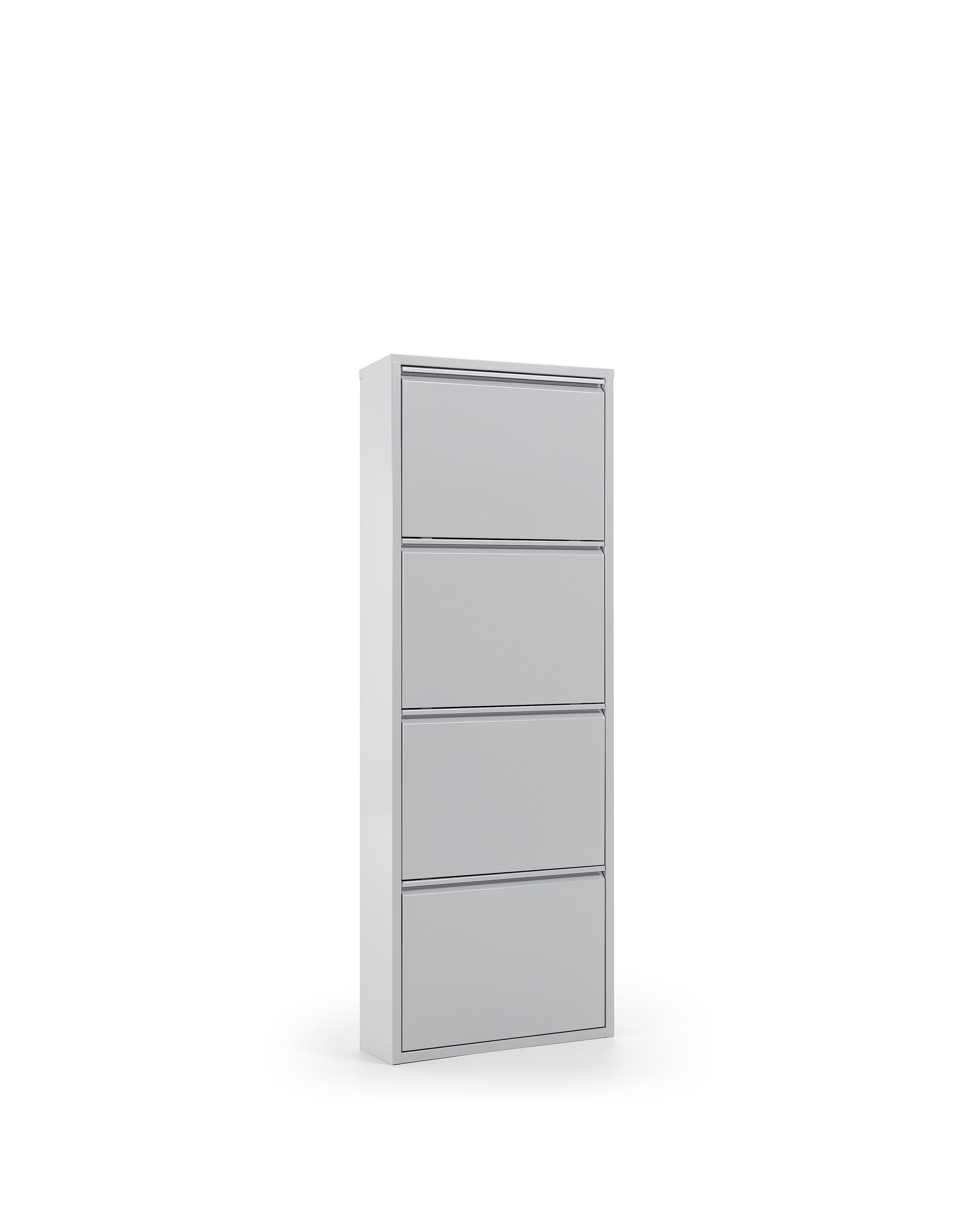 Shoe rack Ode 50 x 136 cm 4 doors metal grey - Product Image