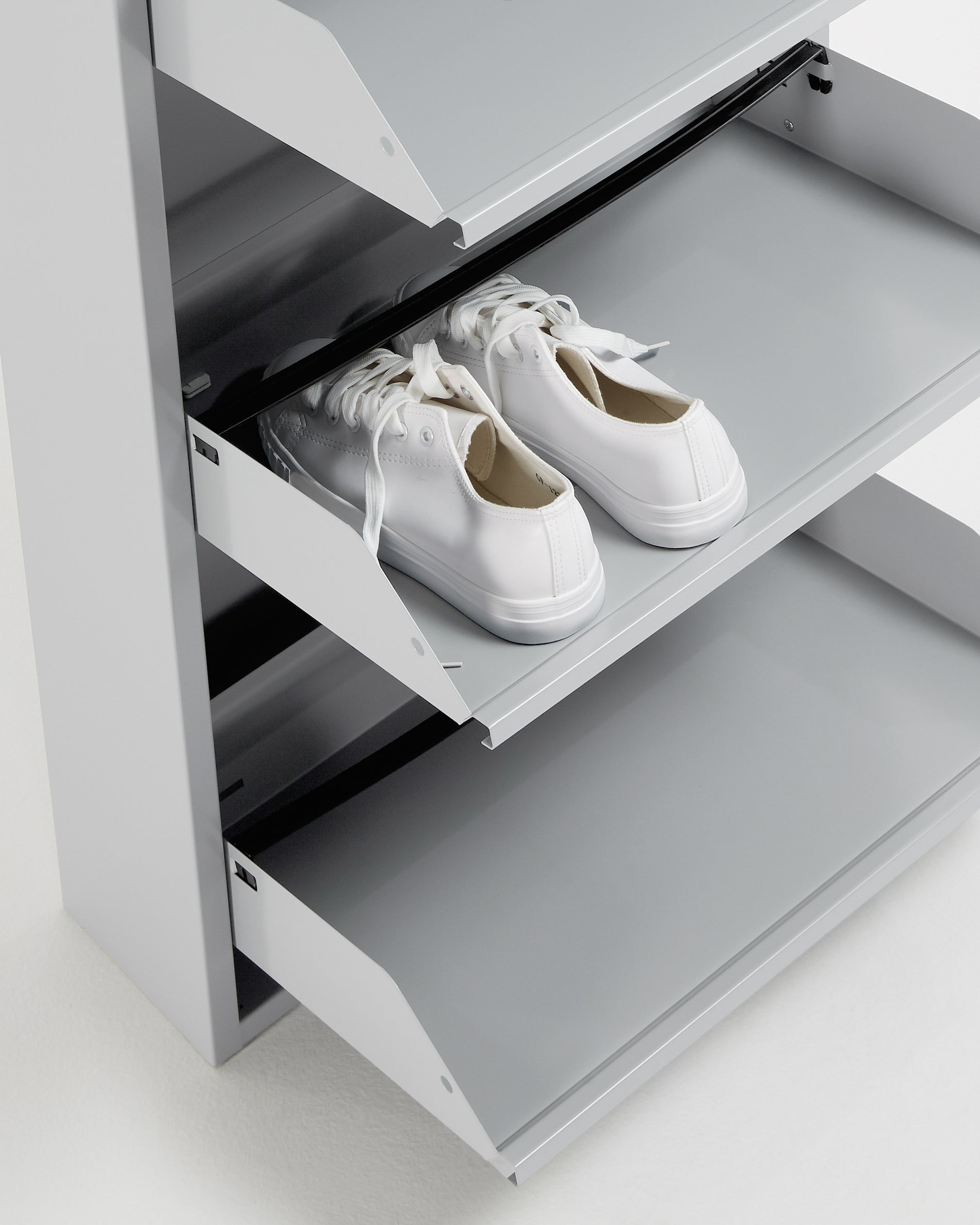 Shoe rack Ode 50 x 136 cm 4 doors metal grey - Detail