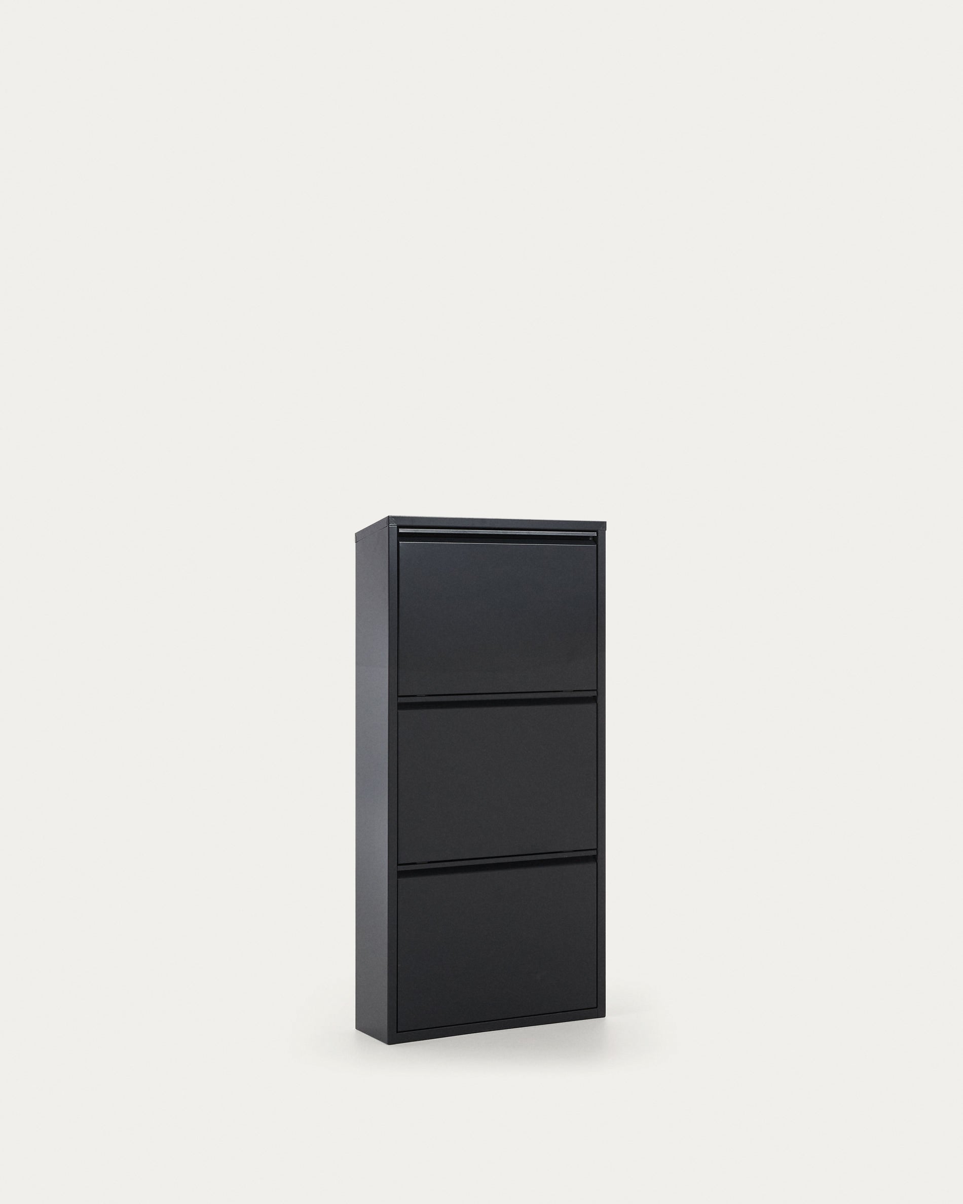 Ode shoe rack with 3 doors in dark grey, 50 x 103 cm - Product View