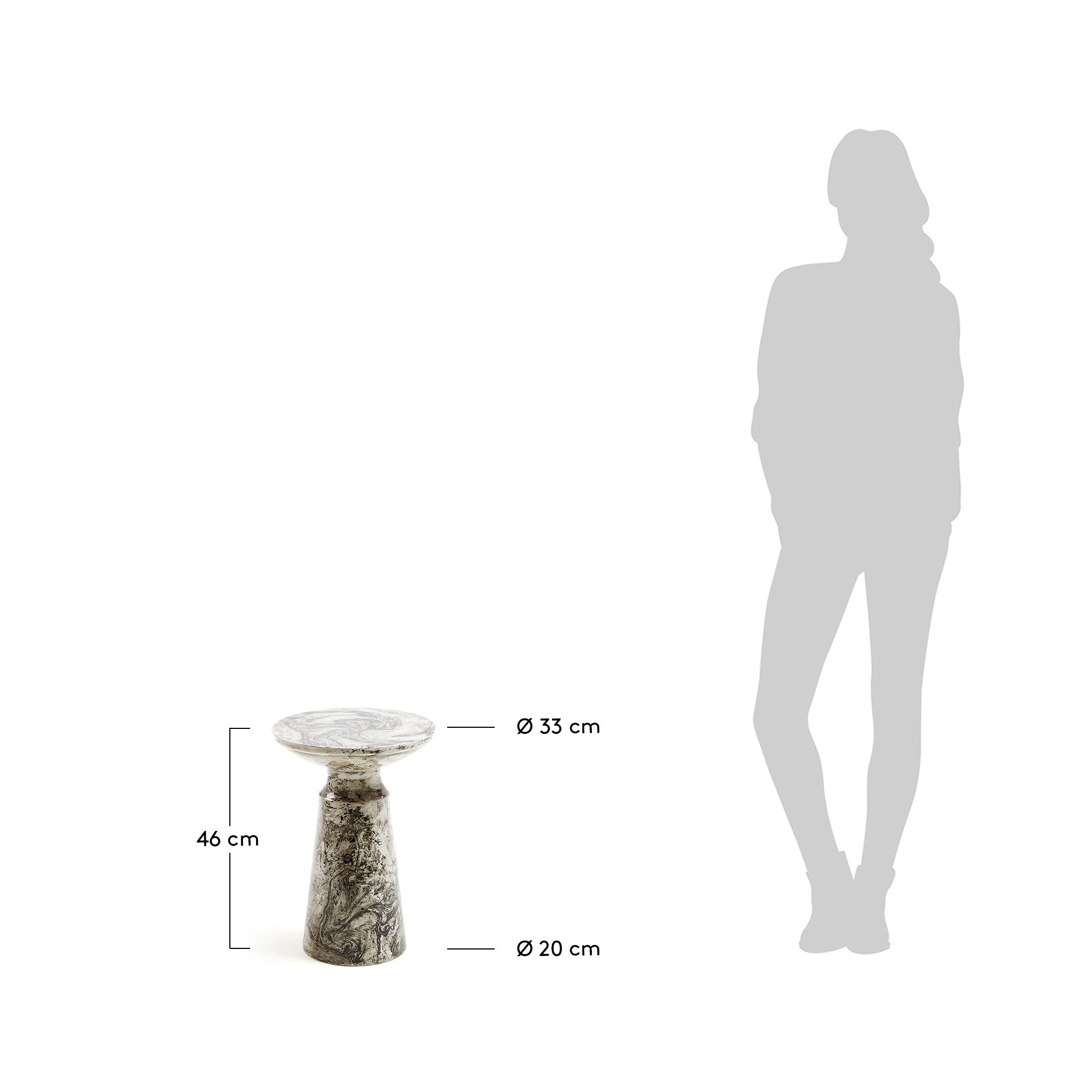 Kesbury side table Ø 33 cm - Measurements