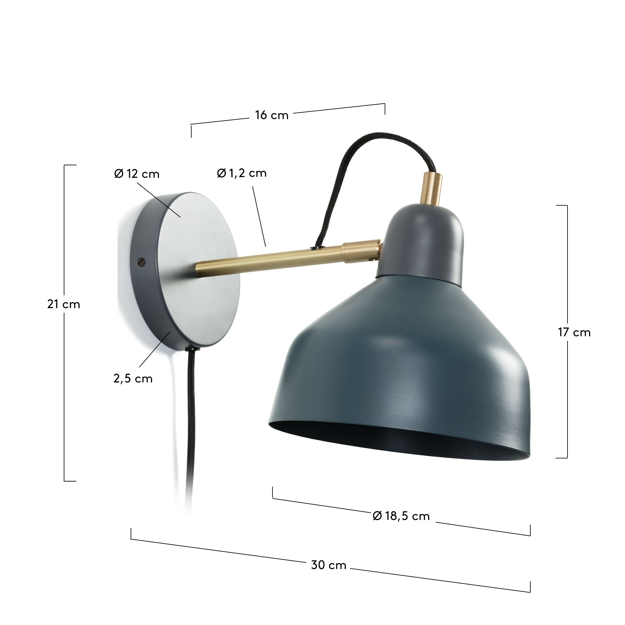 Olimpia metal wall light - Measurements