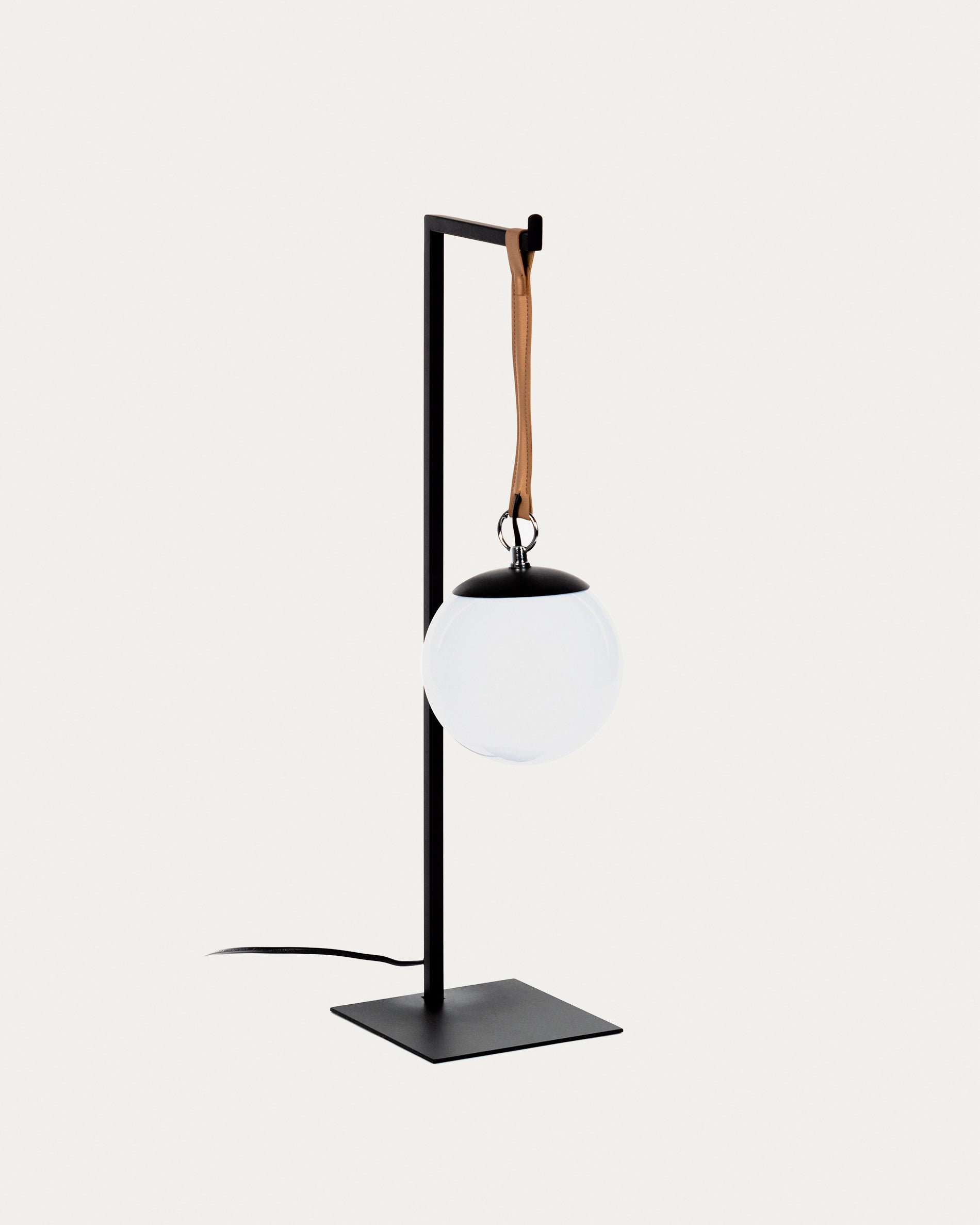 Monteiro steel and leather table lamp - Product View