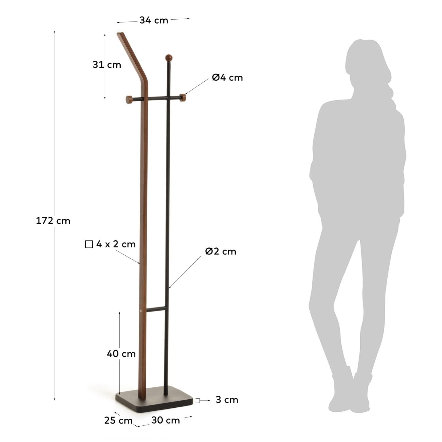 Magali coat rack 172 cm - Measurements