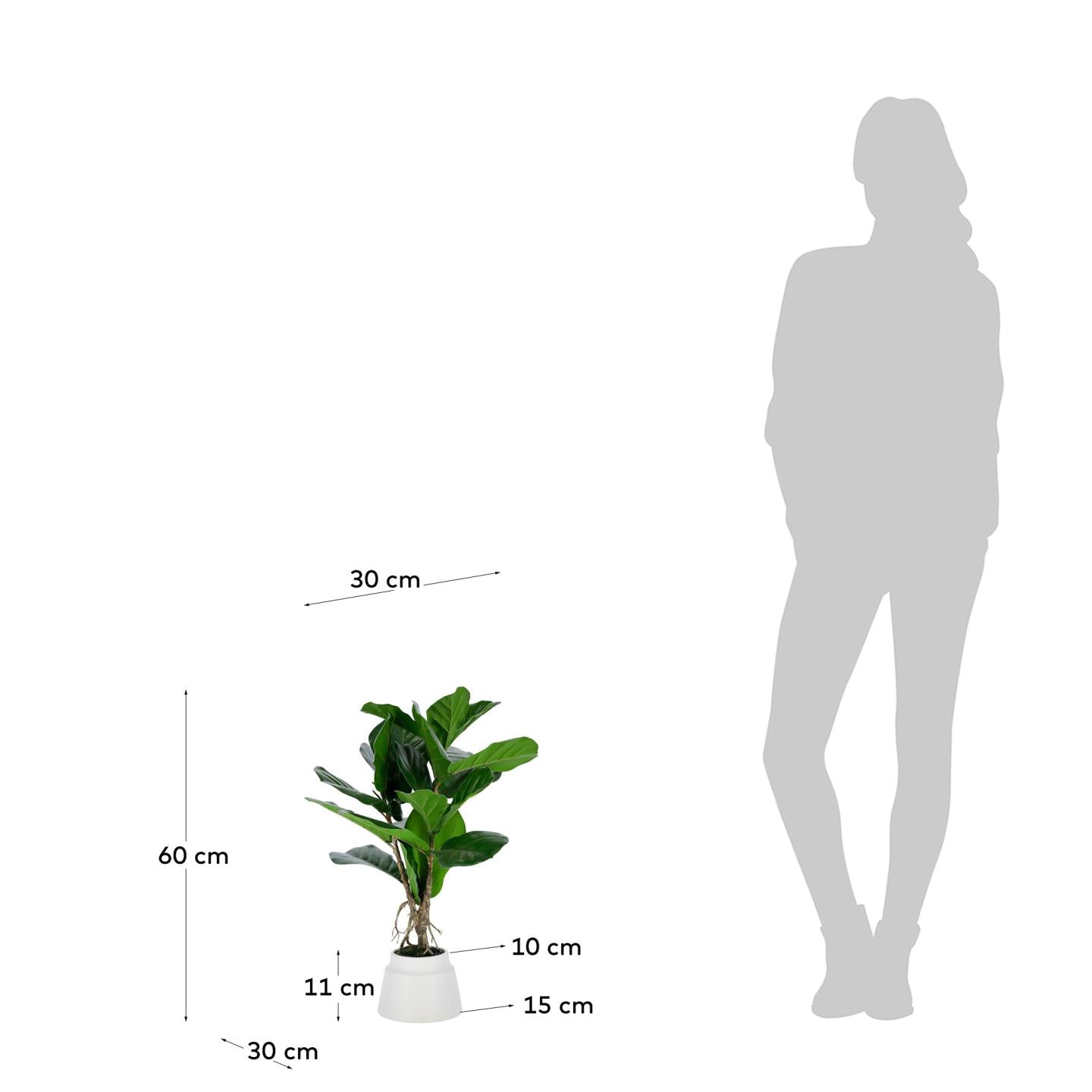 Lyrata artificial plant 60 cm - Measurements