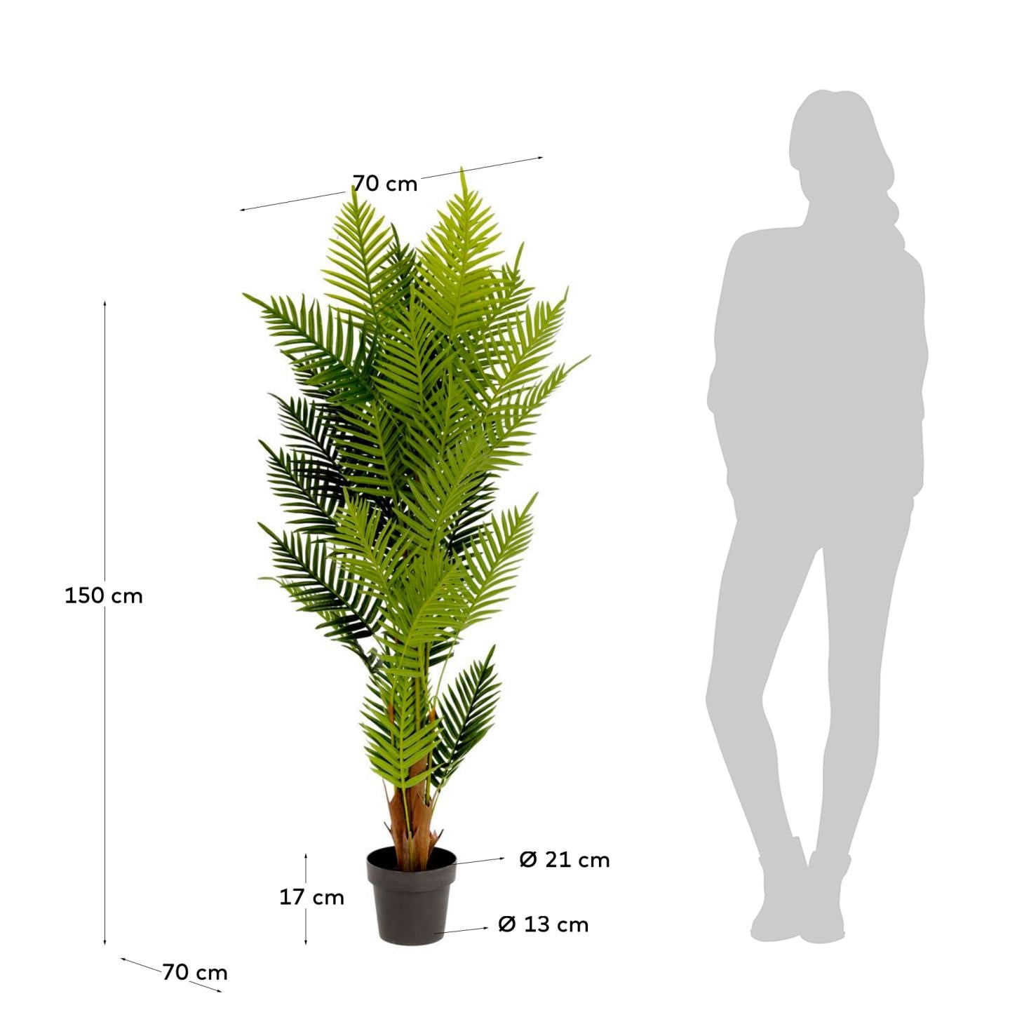 Artificial Fern palm 150 cm - Measurements