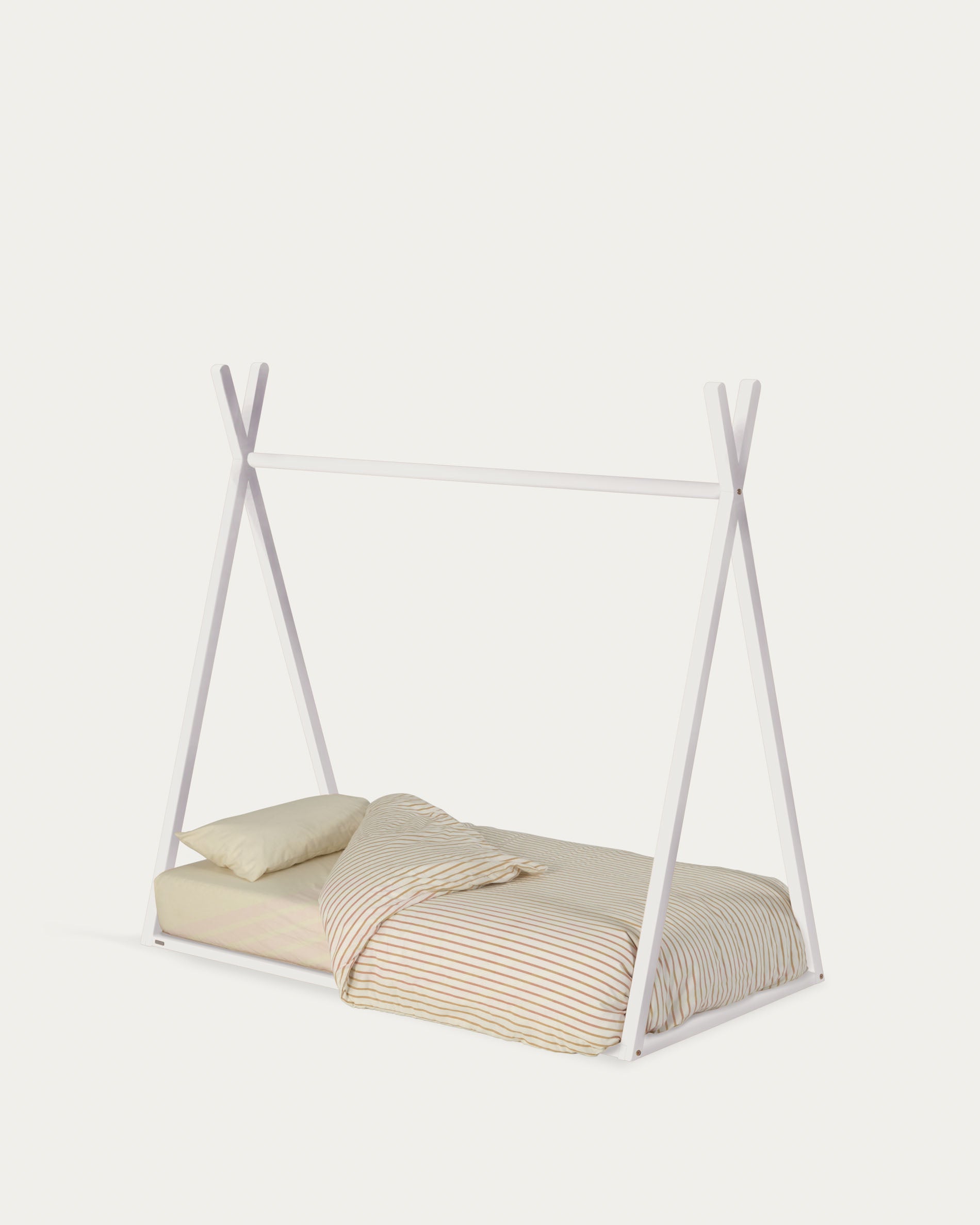 Maralis teepee bed made of solid beech wood with a white finish, for 70 x 140 cm mattresses - Product View