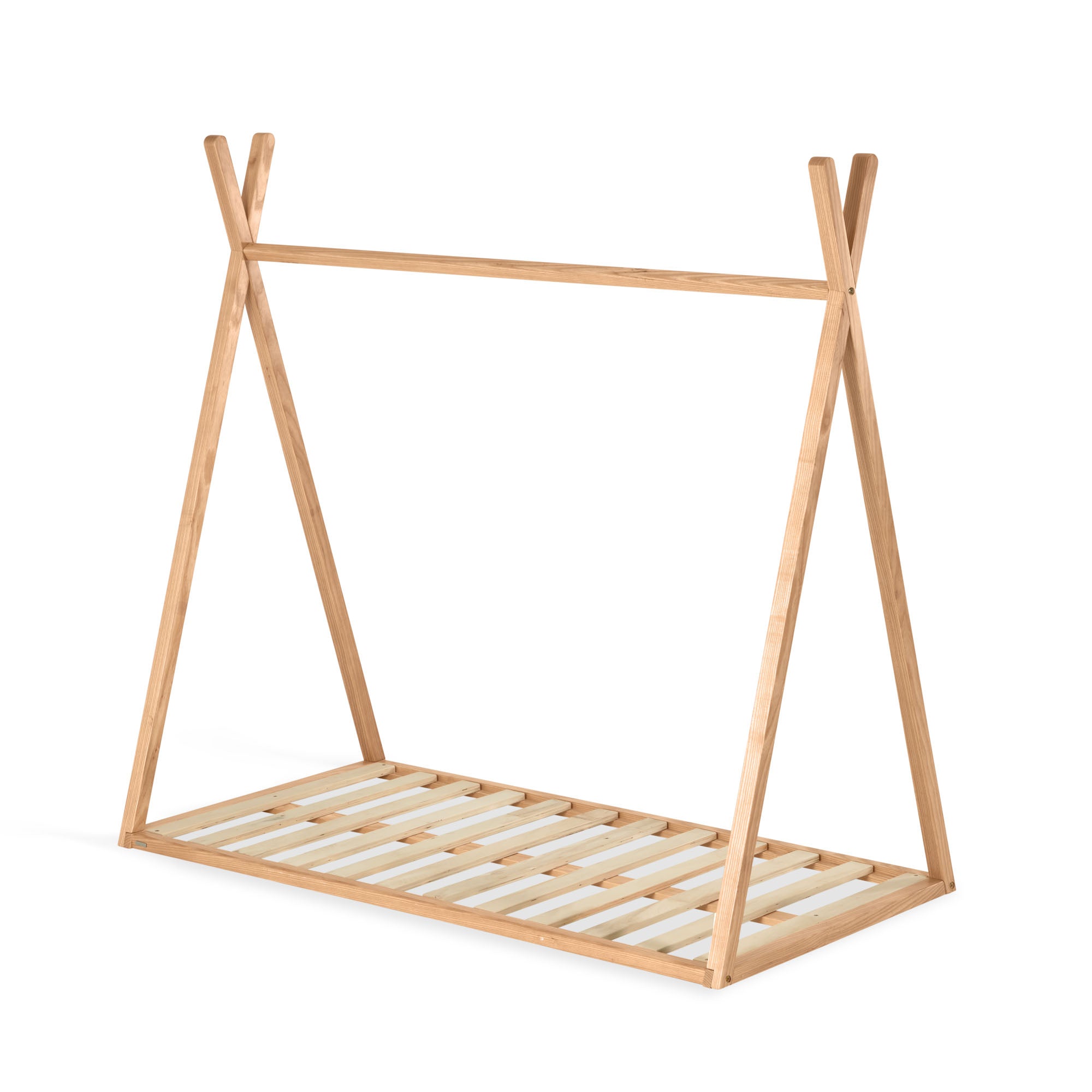 Maralis teepee bed made of solid beech wood with a natural finish, for 70 x 140 cm mattresses - Product Image