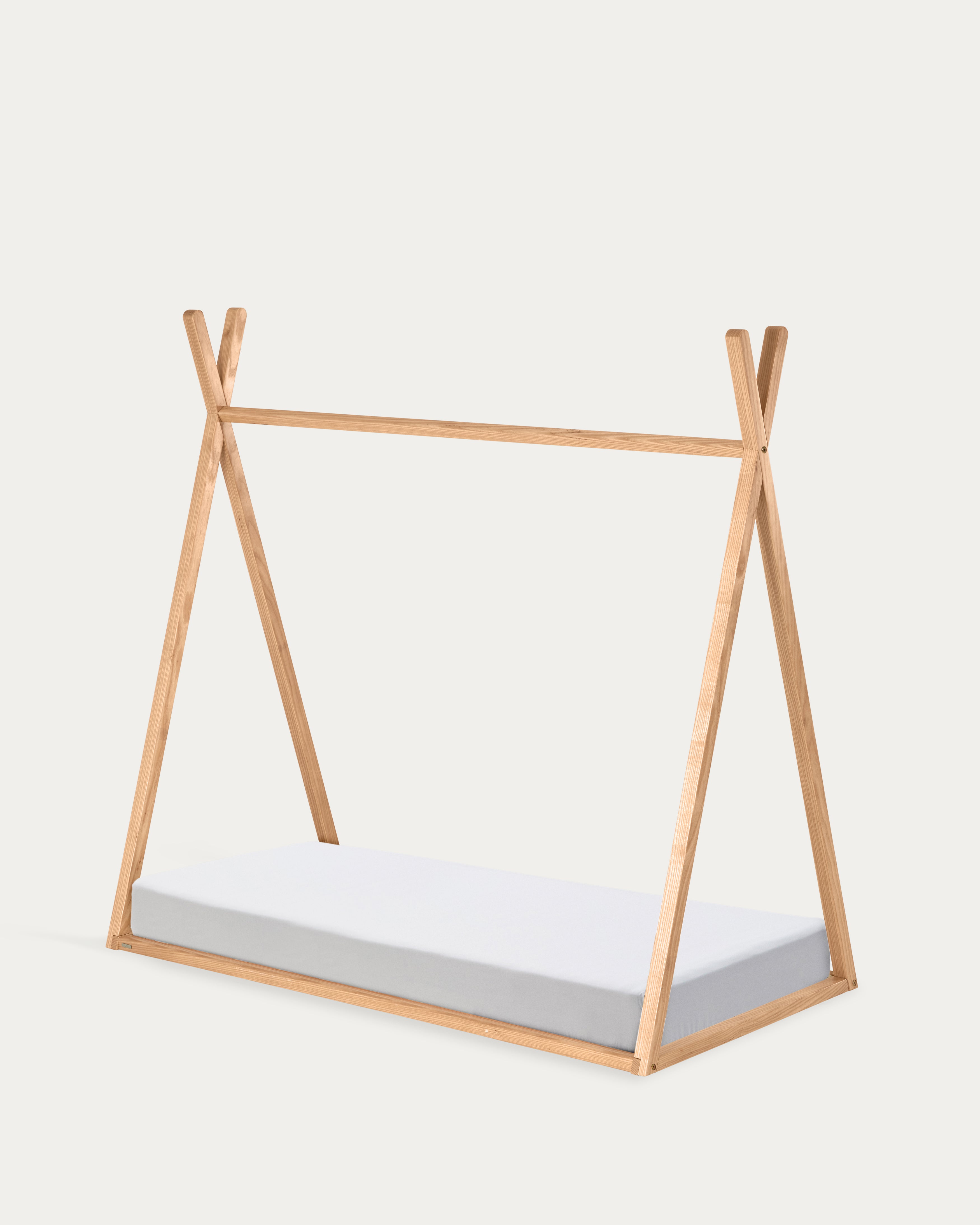 Maralis teepee bed made of solid beech wood with a natural finish, for 70 x 140 cm mattresses - Product View