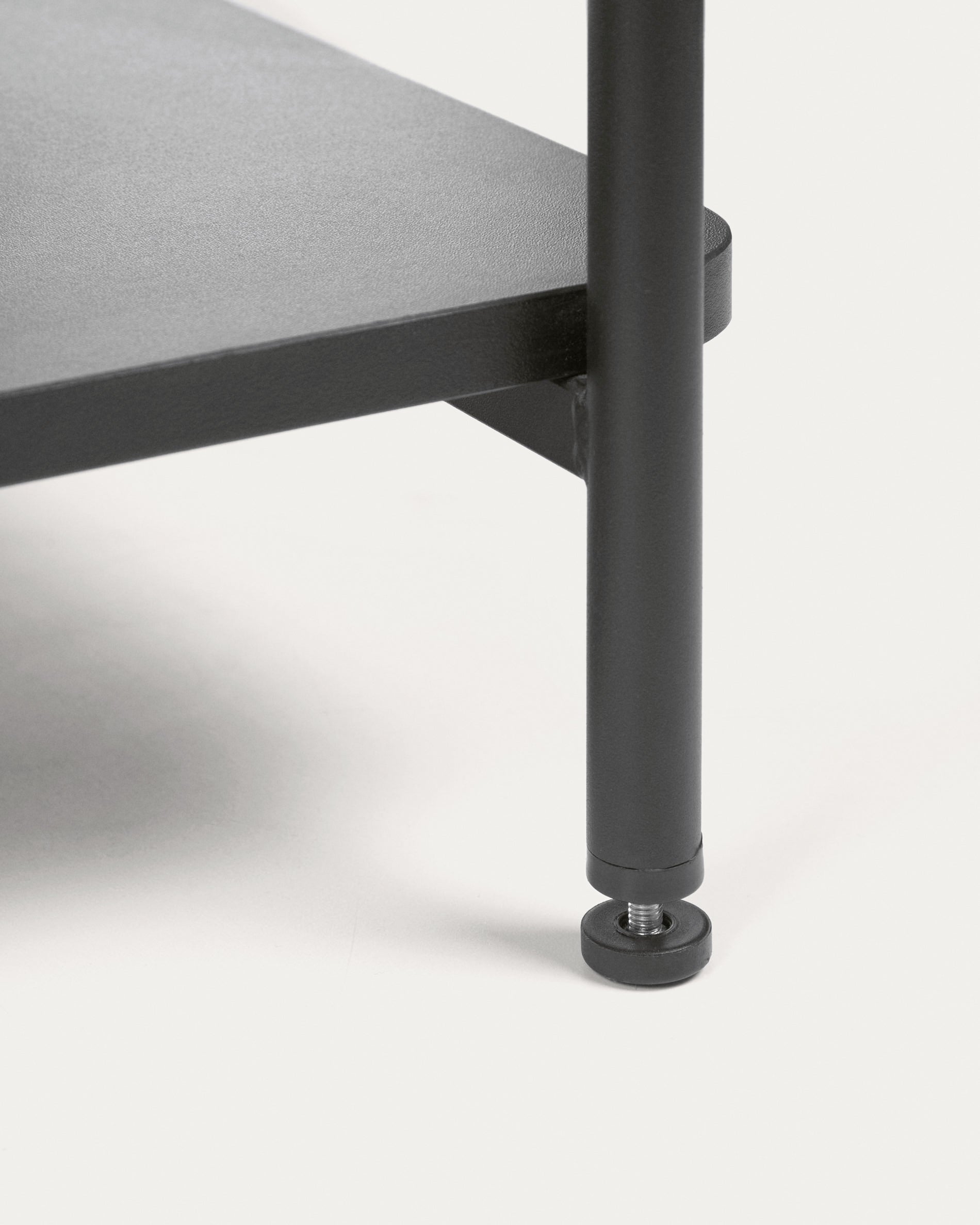 Galatia melamine and metal clothes rail with bench in black finish 100 x 150 cm - Detail