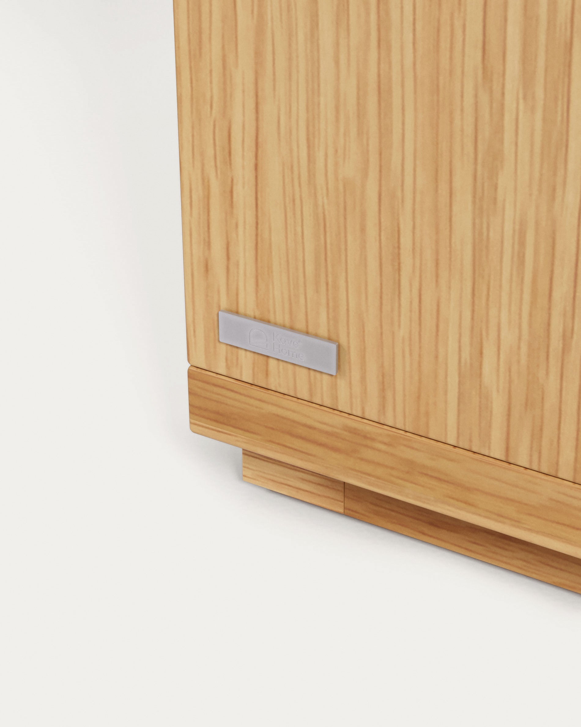 Abilen oak veneer and white lacquer bedside table, 53 x 44 cm, certified FSC 100% - Detail