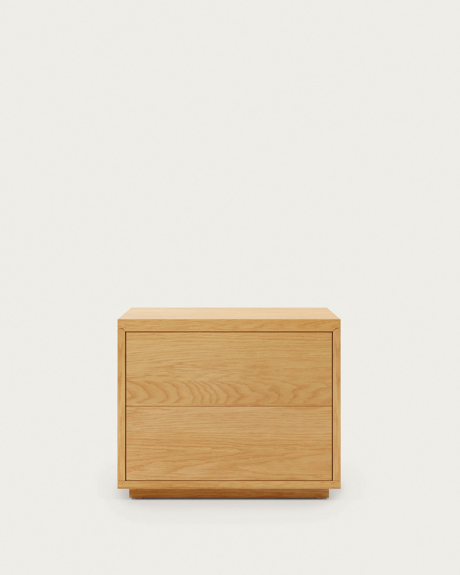 Abilen oak veneer and white lacquer bedside table, 53 x 44 cm, certified FSC 100% - Product View