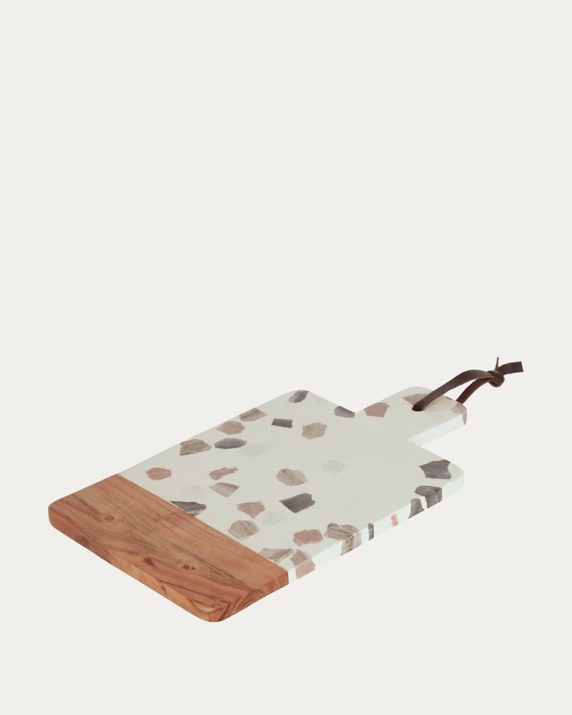 Temira wood and multicoloured terrazzo serving board - Product View
