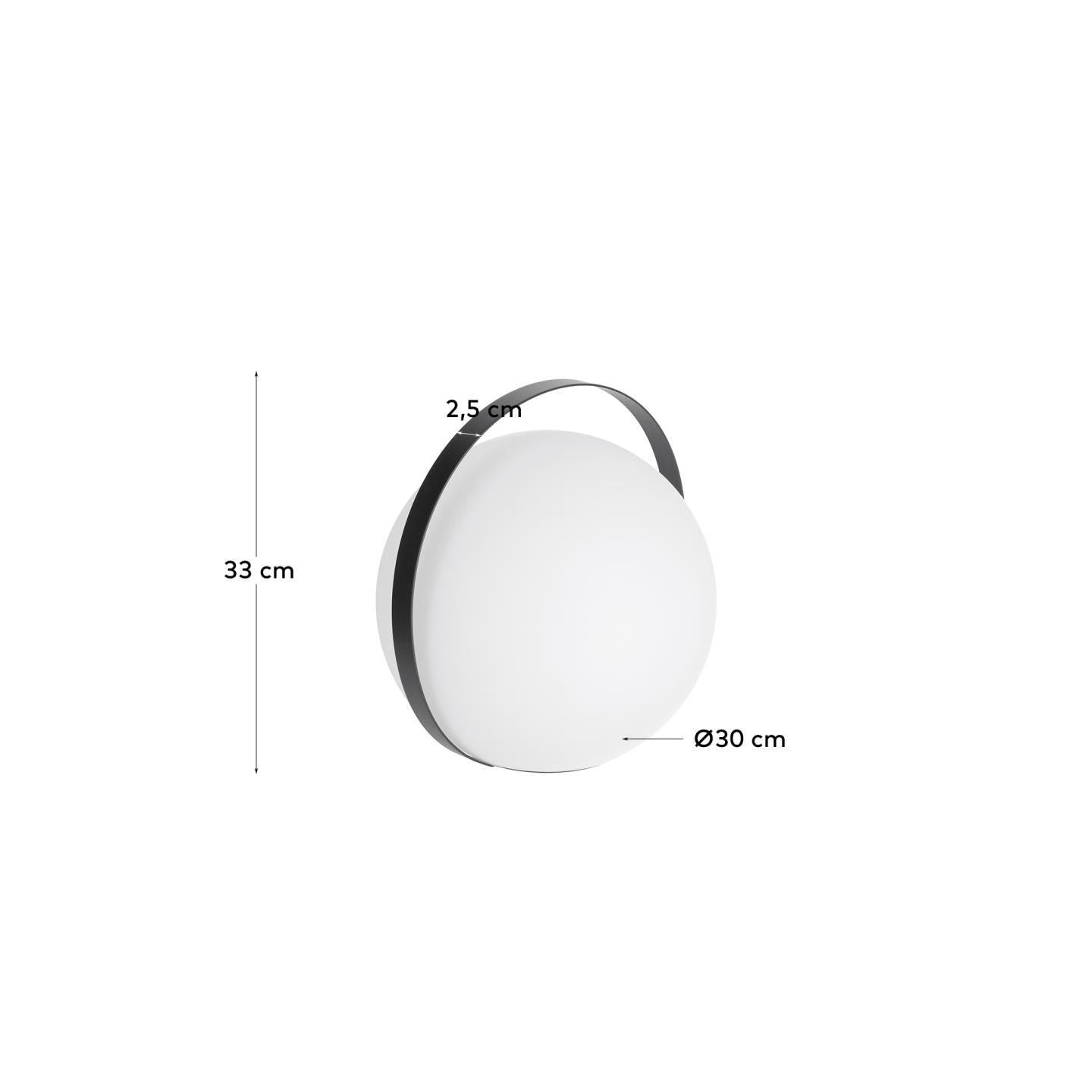 Dinesh table lamp with black steel flex - Measurements