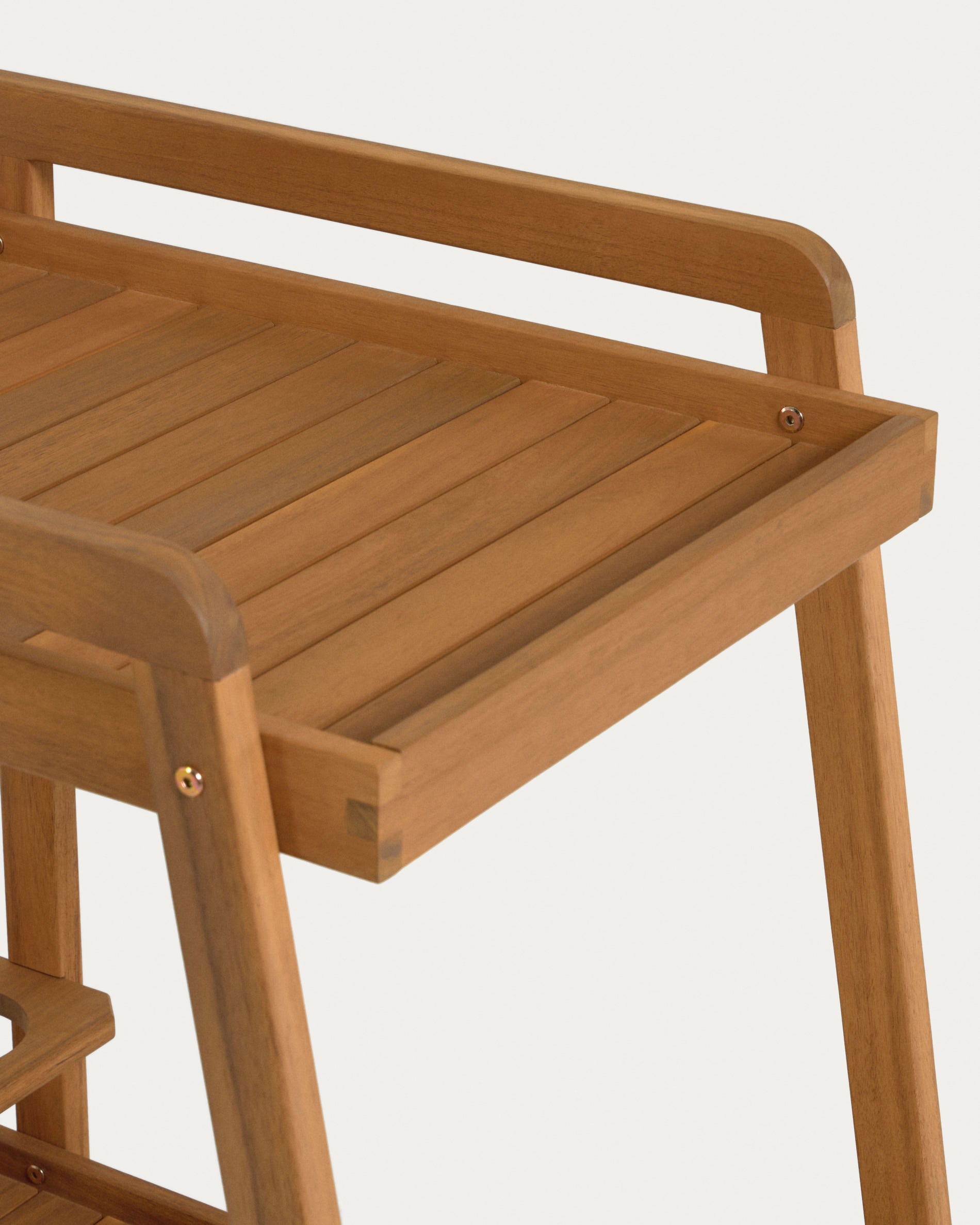 Felisa solid acacia hostess trolley FSC 100% - Detail