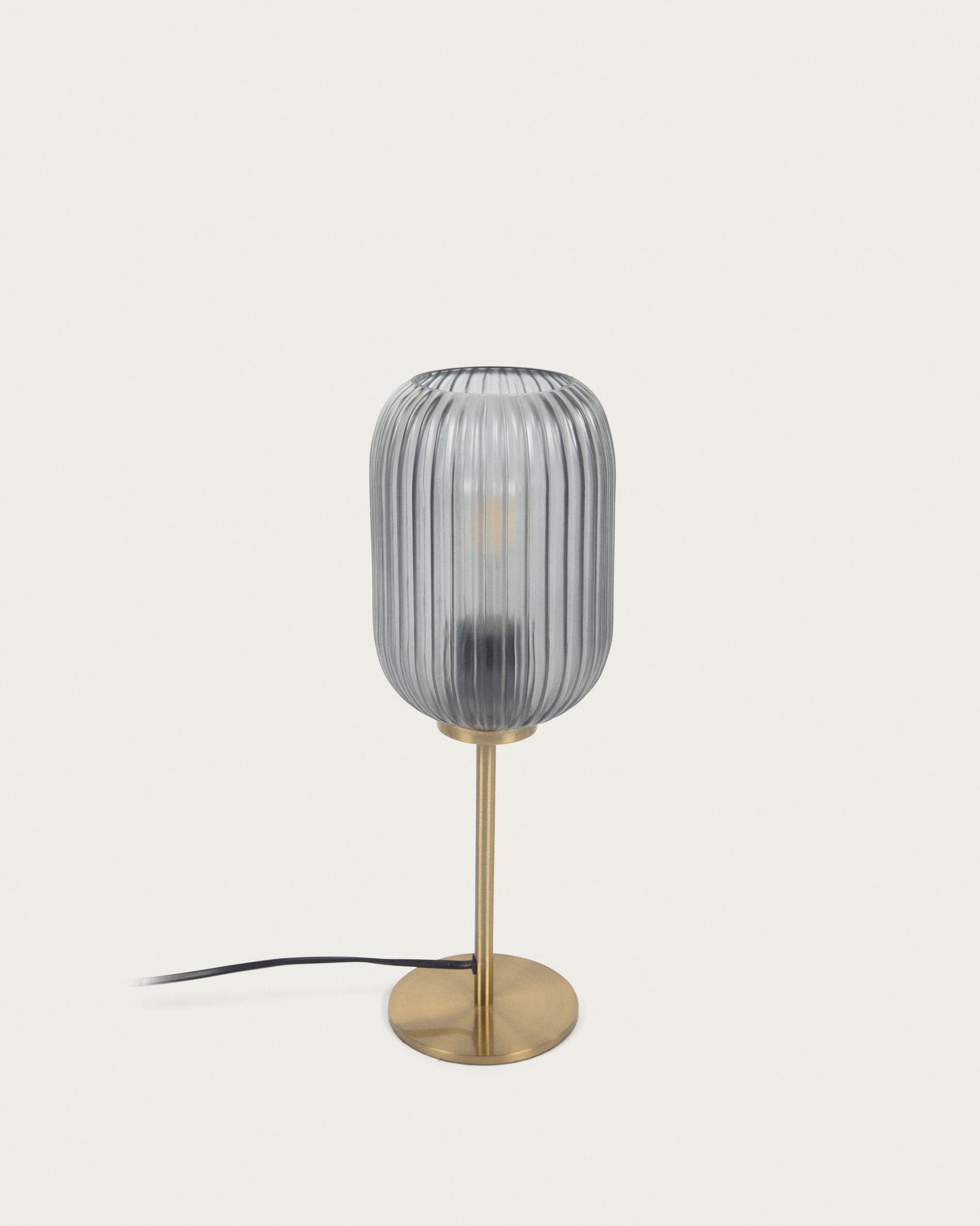 Hestia table lamp in metal with brass and grey glass finish - Product View