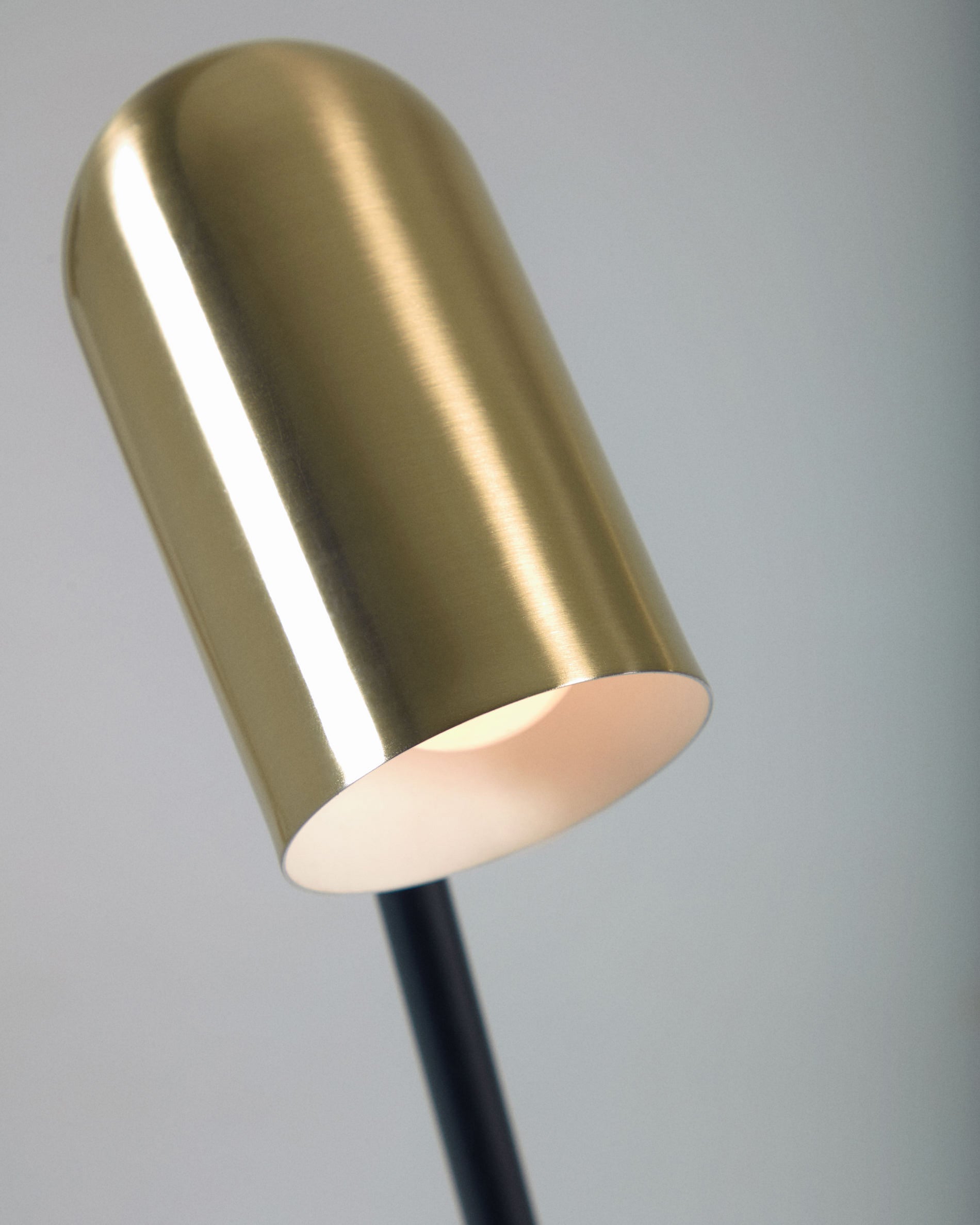 Clemence floor lamp in black metal with gold finish lampshades - Detail