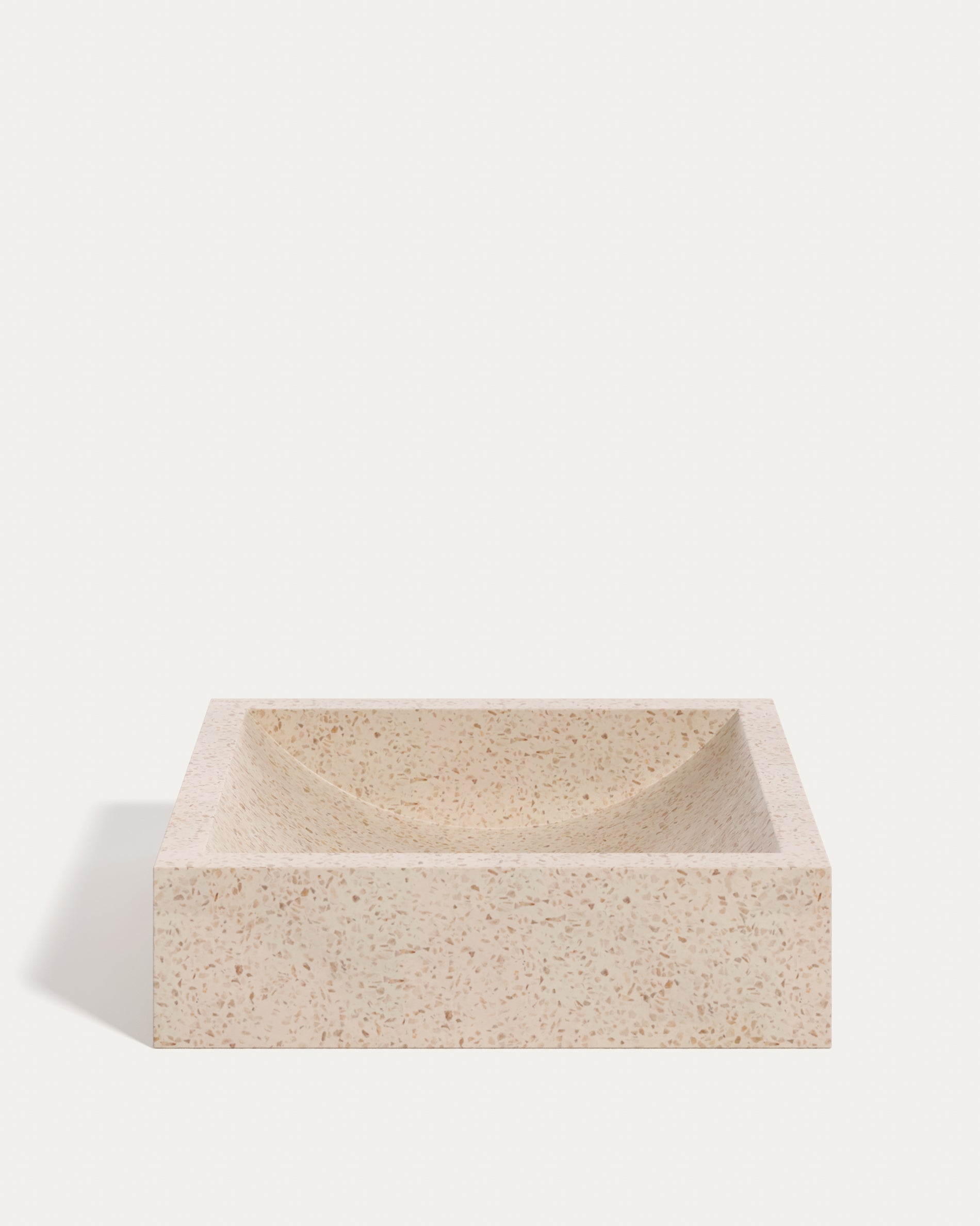 Delina countertop washbasin in white terrazzo 40 x 45 cm - Product View