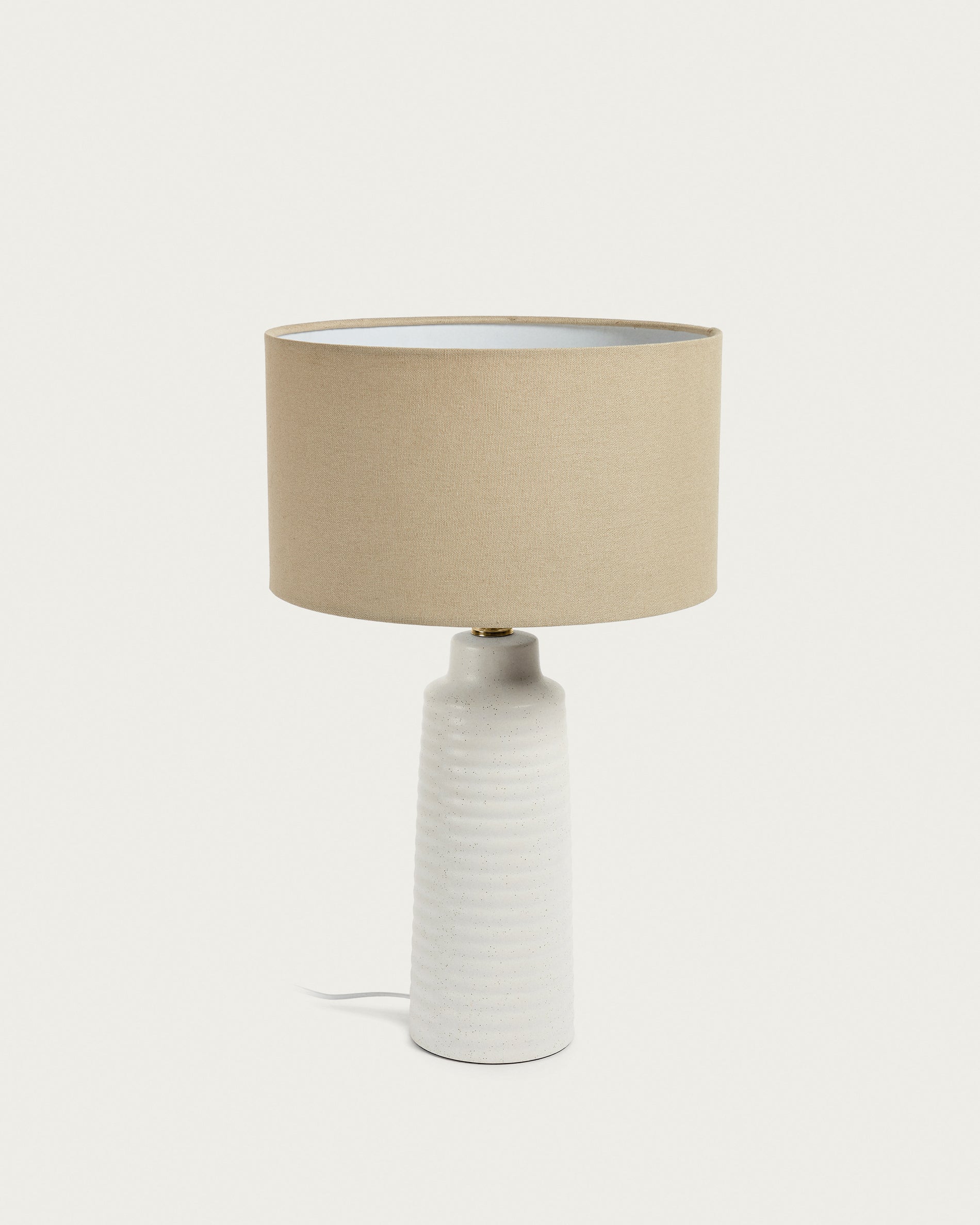 Mijal ceramic table lamp with a white finish - Product View