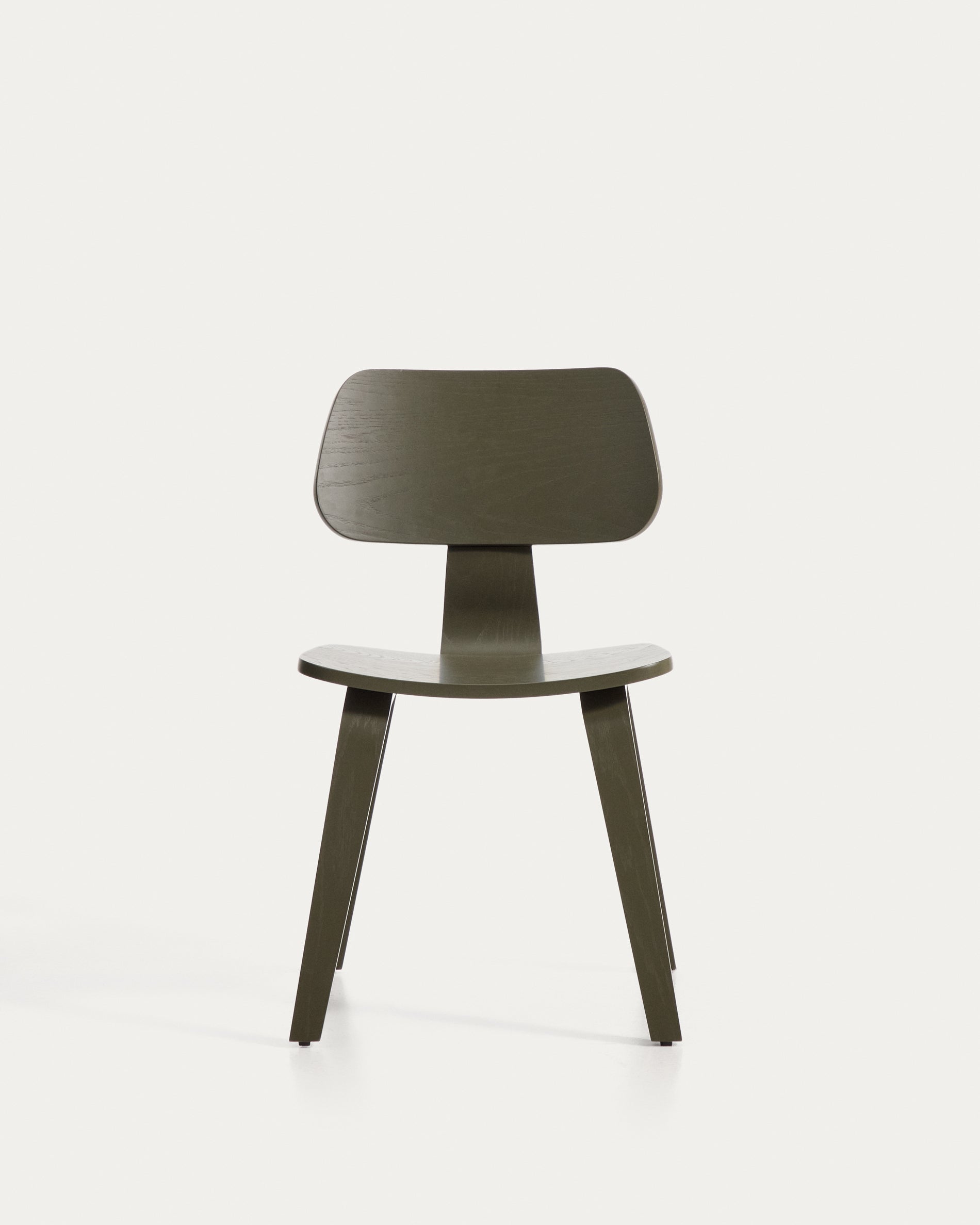 Gena chair in oak veneer with green finish - Product View