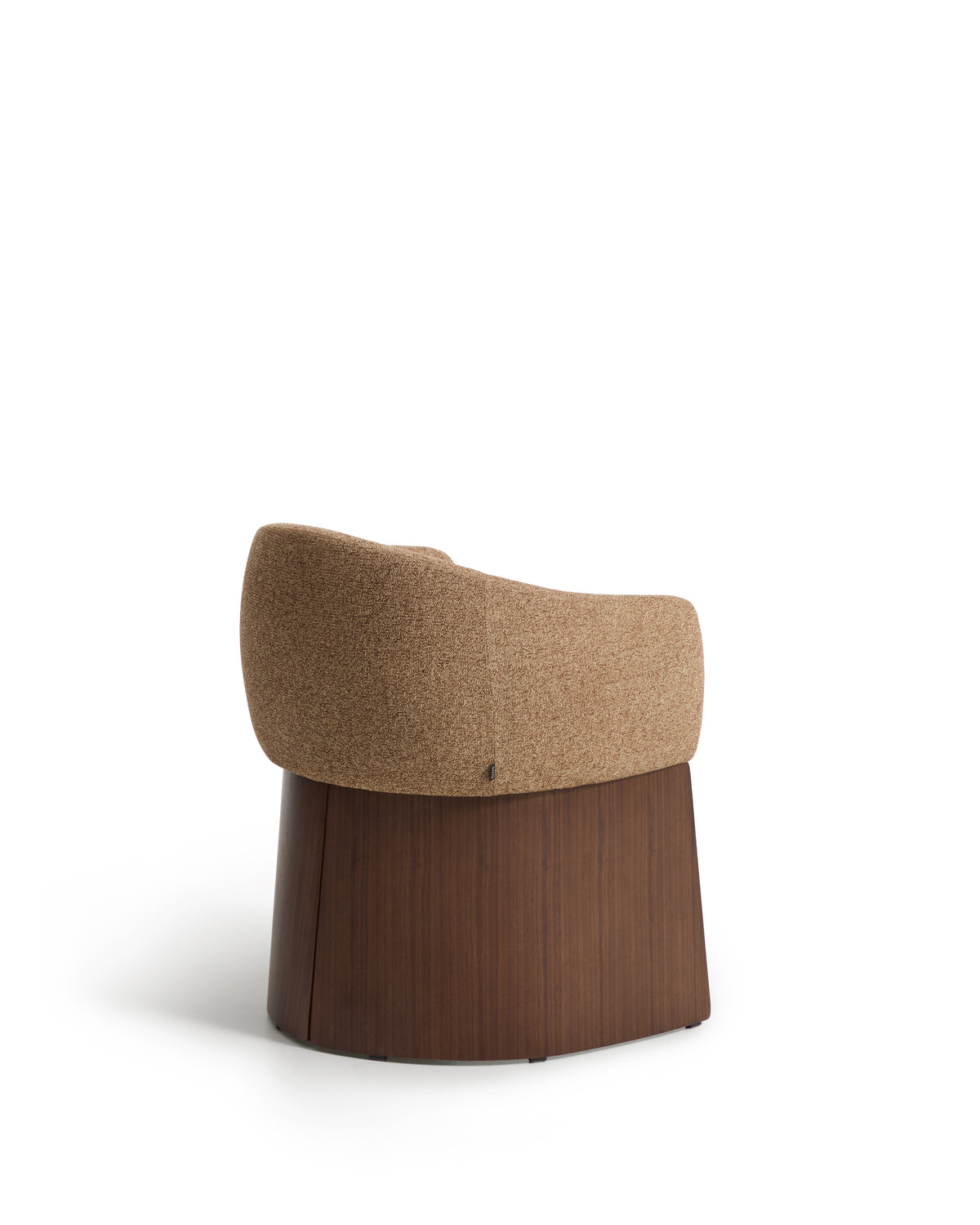 Bosca chair in brown chenille and walnut veneer FSC 100% - Product Image
