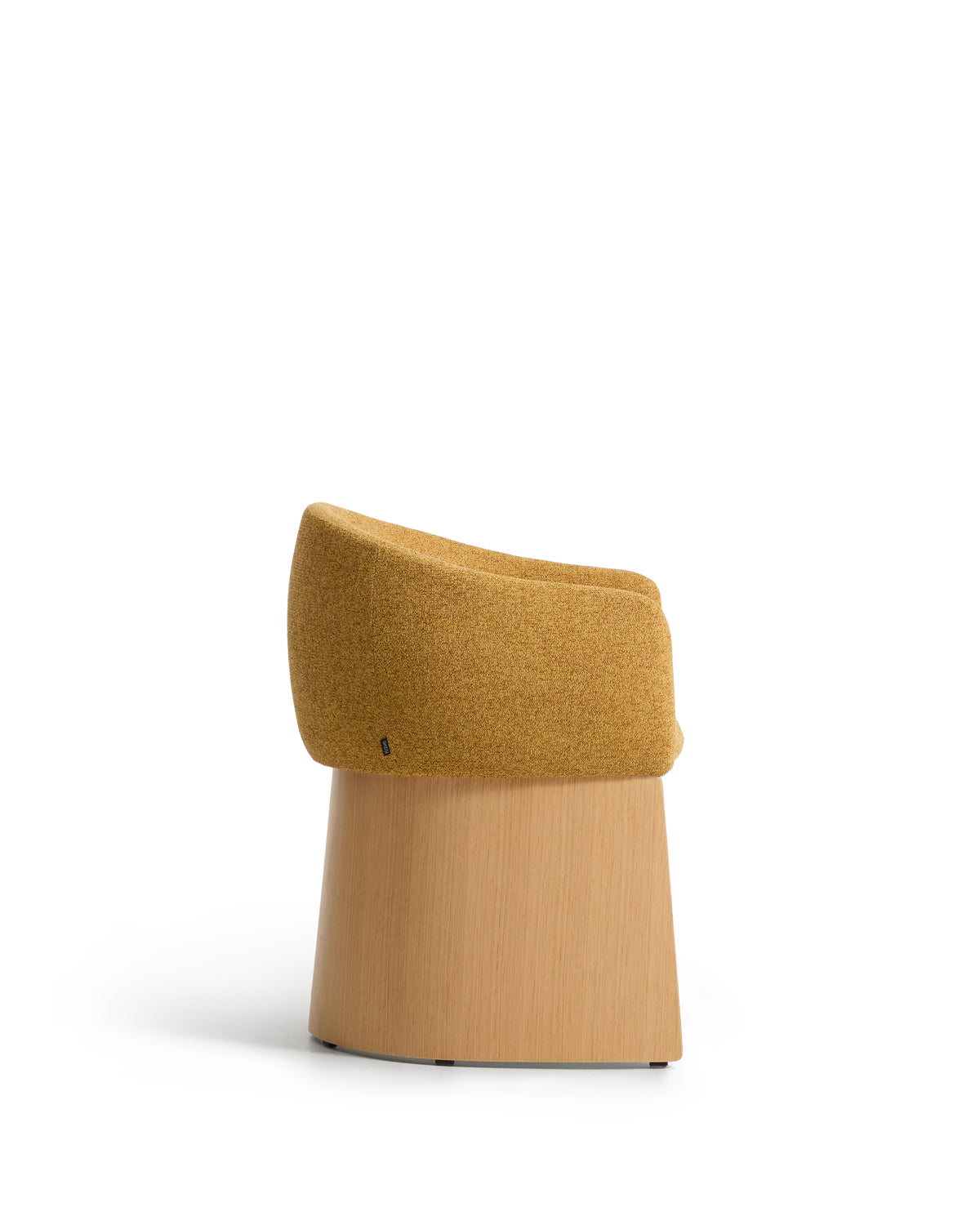 Bosca chair in ochre chenille and oak veneer FSC 100% - Product Image