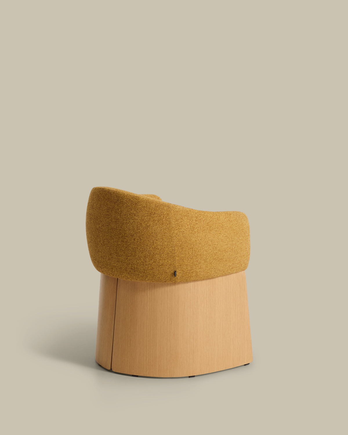Bosca chair in ochre chenille and oak veneer FSC 100% - Product View