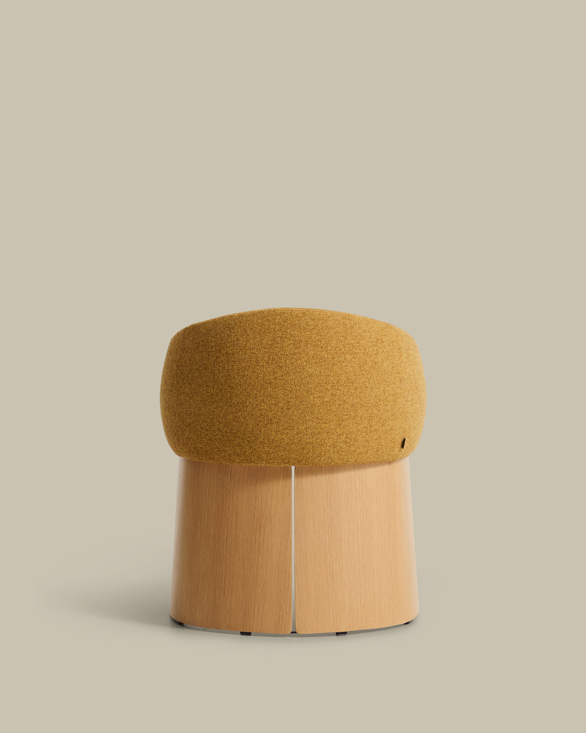 Bosca chair in ochre chenille and oak veneer FSC 100% - Product View