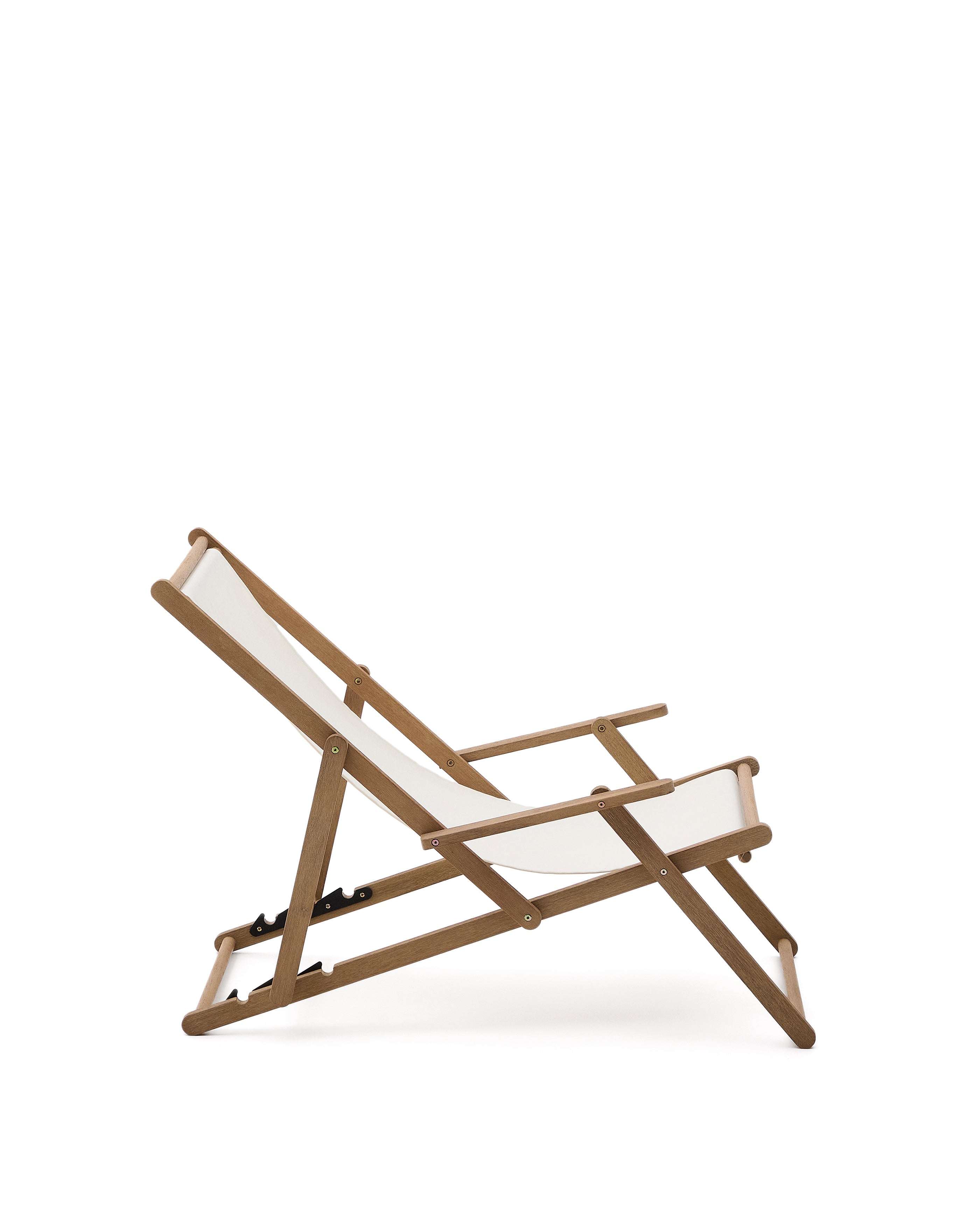 Vilara white outdoor folding deck chair made of FSC 100% solid acacia wood - Product Image