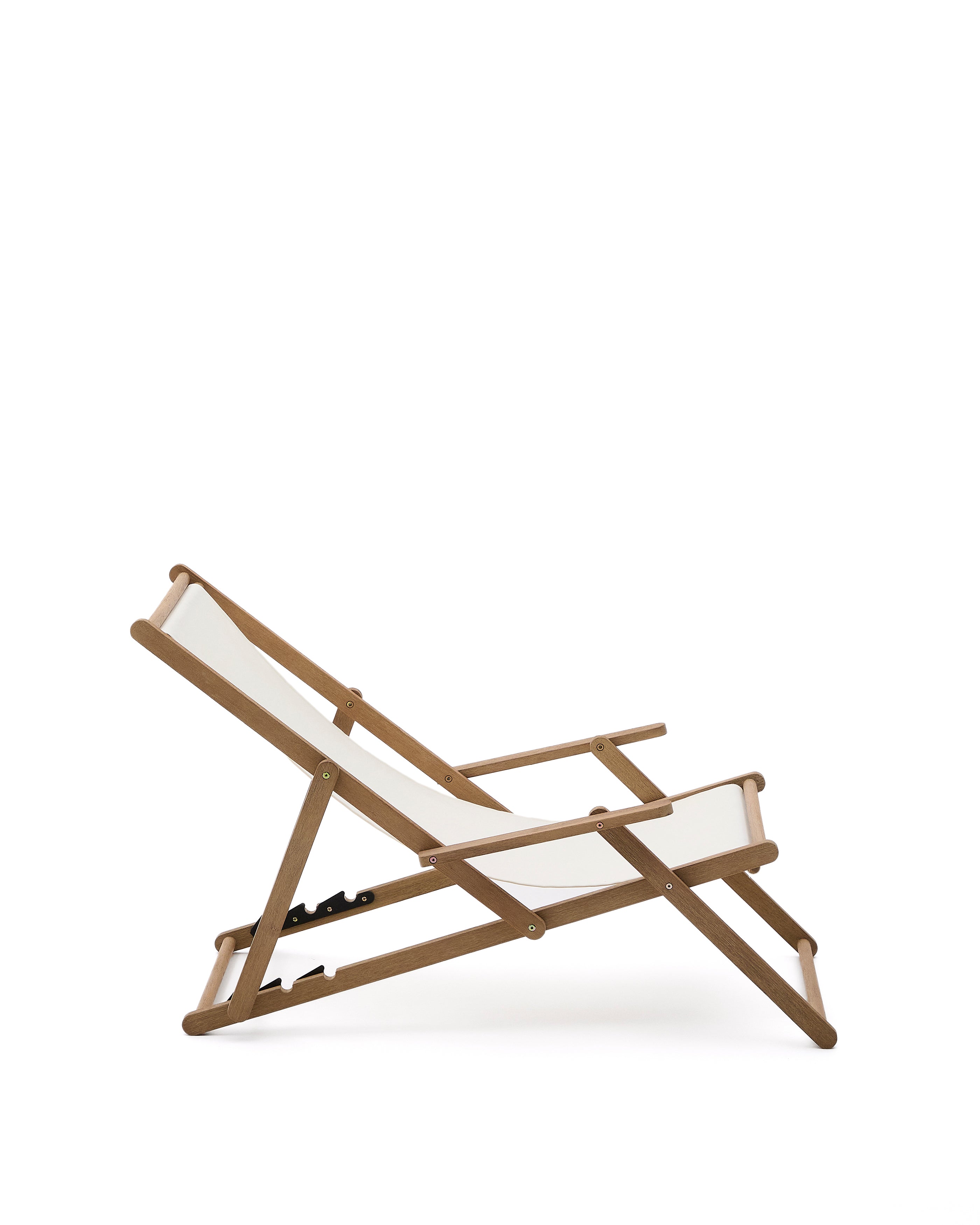 Vilara white outdoor folding deck chair made of FSC 100% solid acacia wood - Product Image