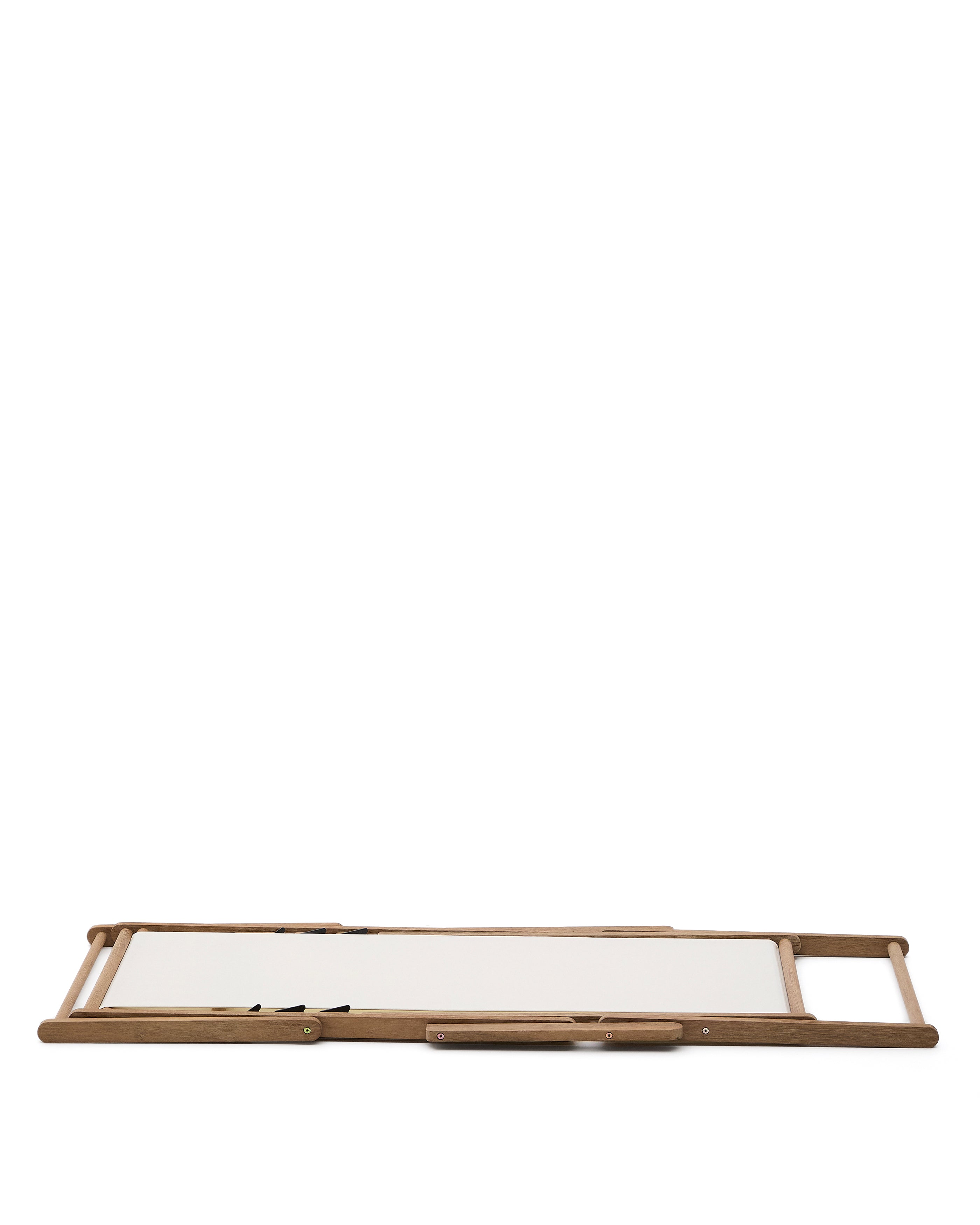 Vilara white outdoor folding deck chair made of FSC 100% solid acacia wood - Product Image