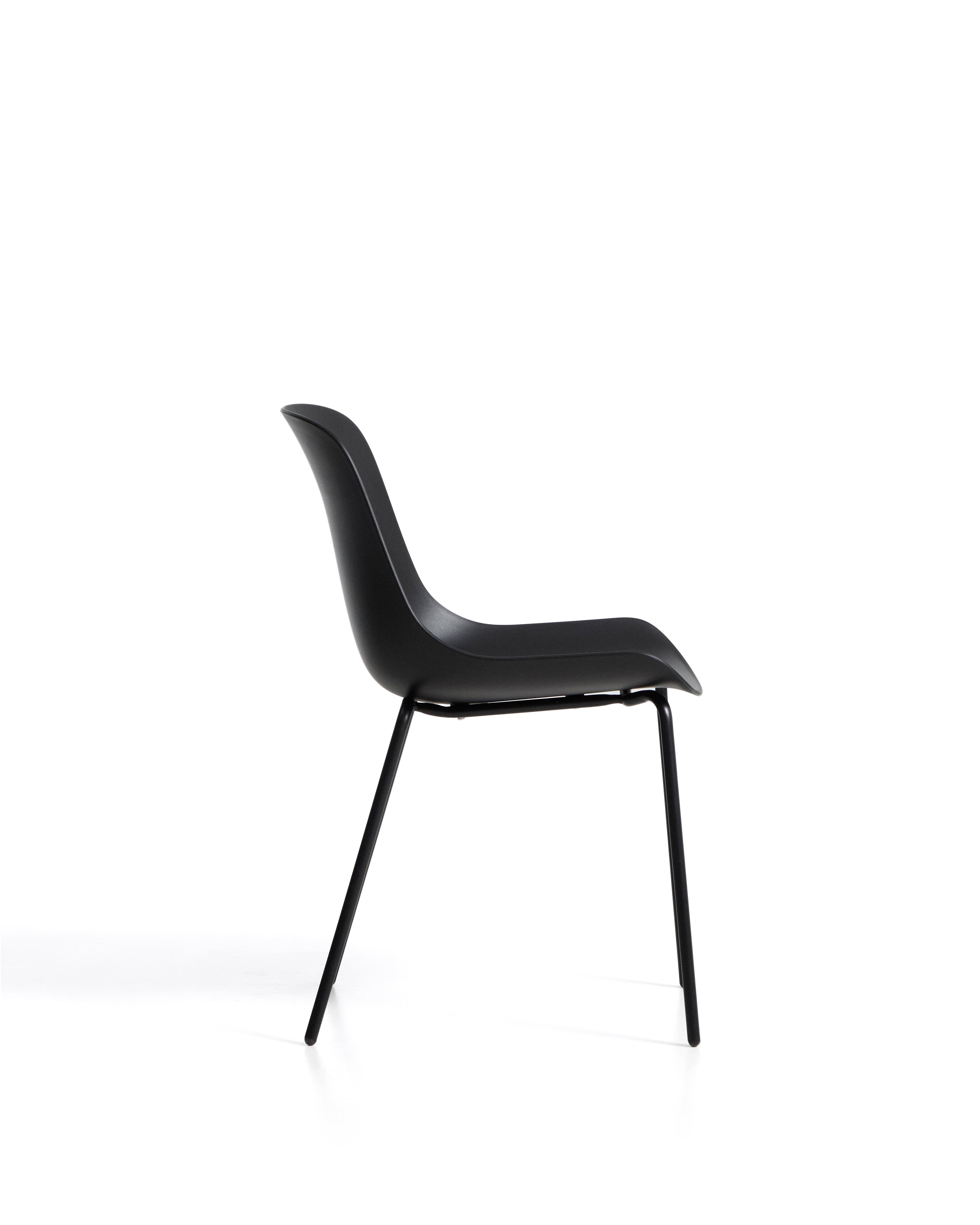 Altea black chair with black-finished steel legs - Product Image